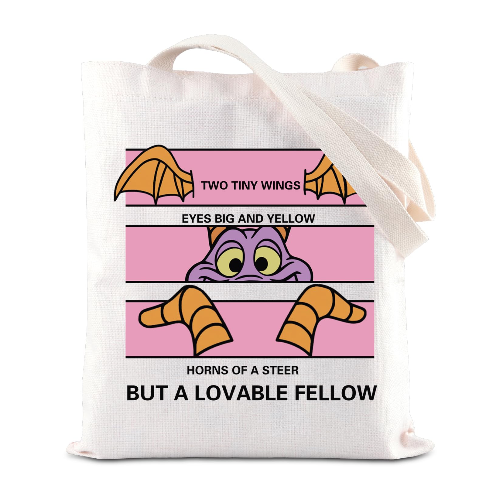 KUIYAI Purple Dragon Tote Bag - Disney Epcot & Magic Kingdom Themed Gift for Dragon Lovers - Durable Cartoon Character Handbag for WDW Fans | Perfect for Theme Park Visits, Cosplay & Disney Merch Collectors
