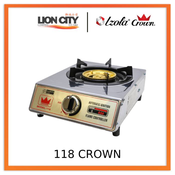 Crown 118 Portable Table Top Gas Stove - LPG/Butane Compatible - Perfect for Camping, Outdoor Cooking & Emergency Use