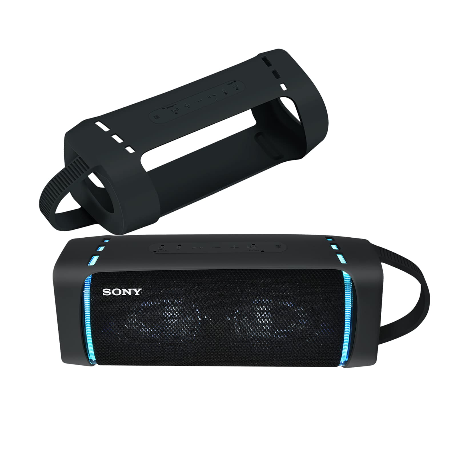 Sony SRS-XB33 Extra BASS Wireless Bluetooth Speaker with Protective Case - IP67 Waterproof & Dustproof Portable Speaker for Outdoor, Travel, Beach, Pool Party, Home (Black) | Ideal for Camping, Hiking, Backyard BBQs, Shower Music, Parties, Workouts, Yoga, Gym & Daily Use | Perfect Gift for Music Lovers