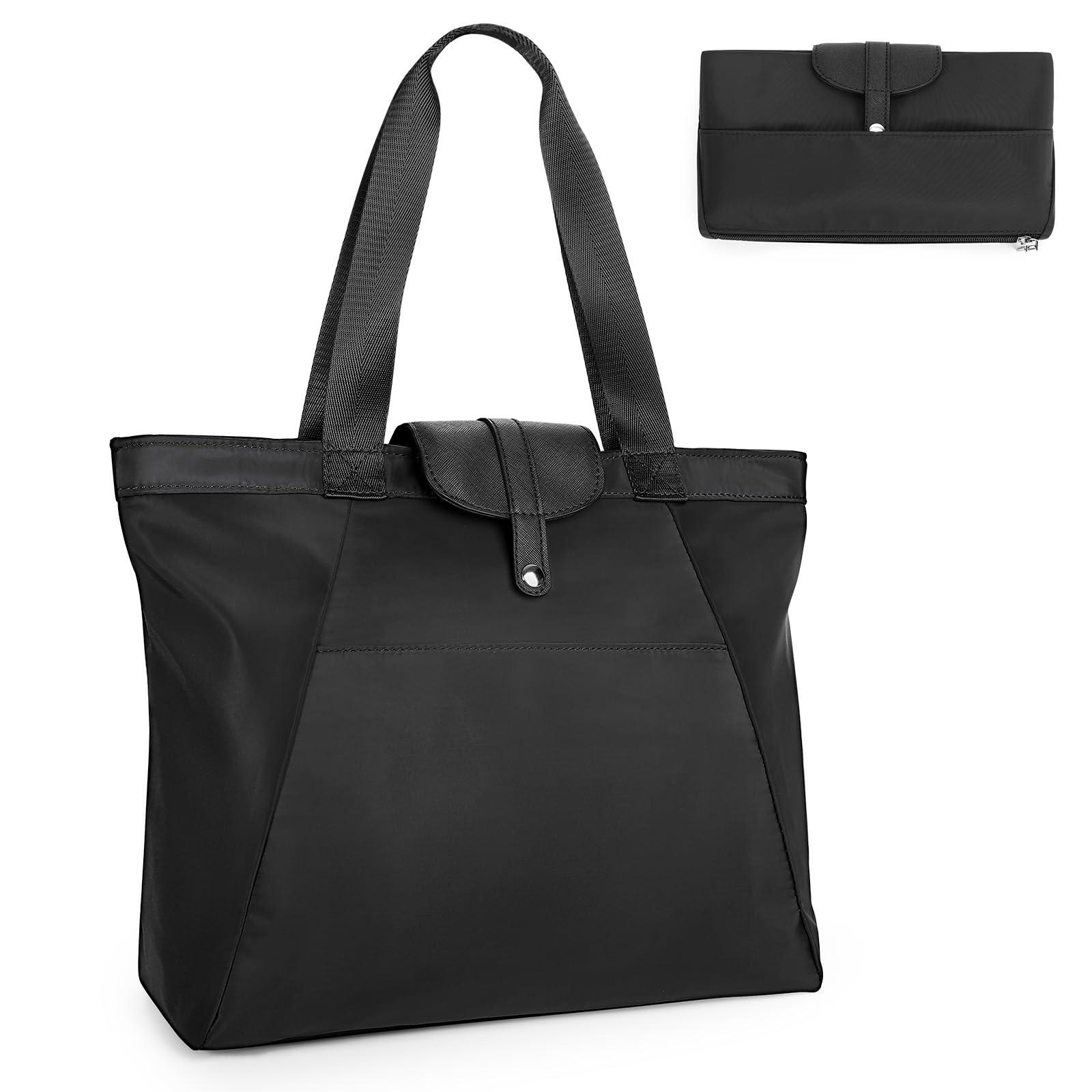 JASGOOD Women's Foldable Travel Tote Bag - Large Reusable Shoulder Handbag for Shopping, Beach, Work & Daily Use