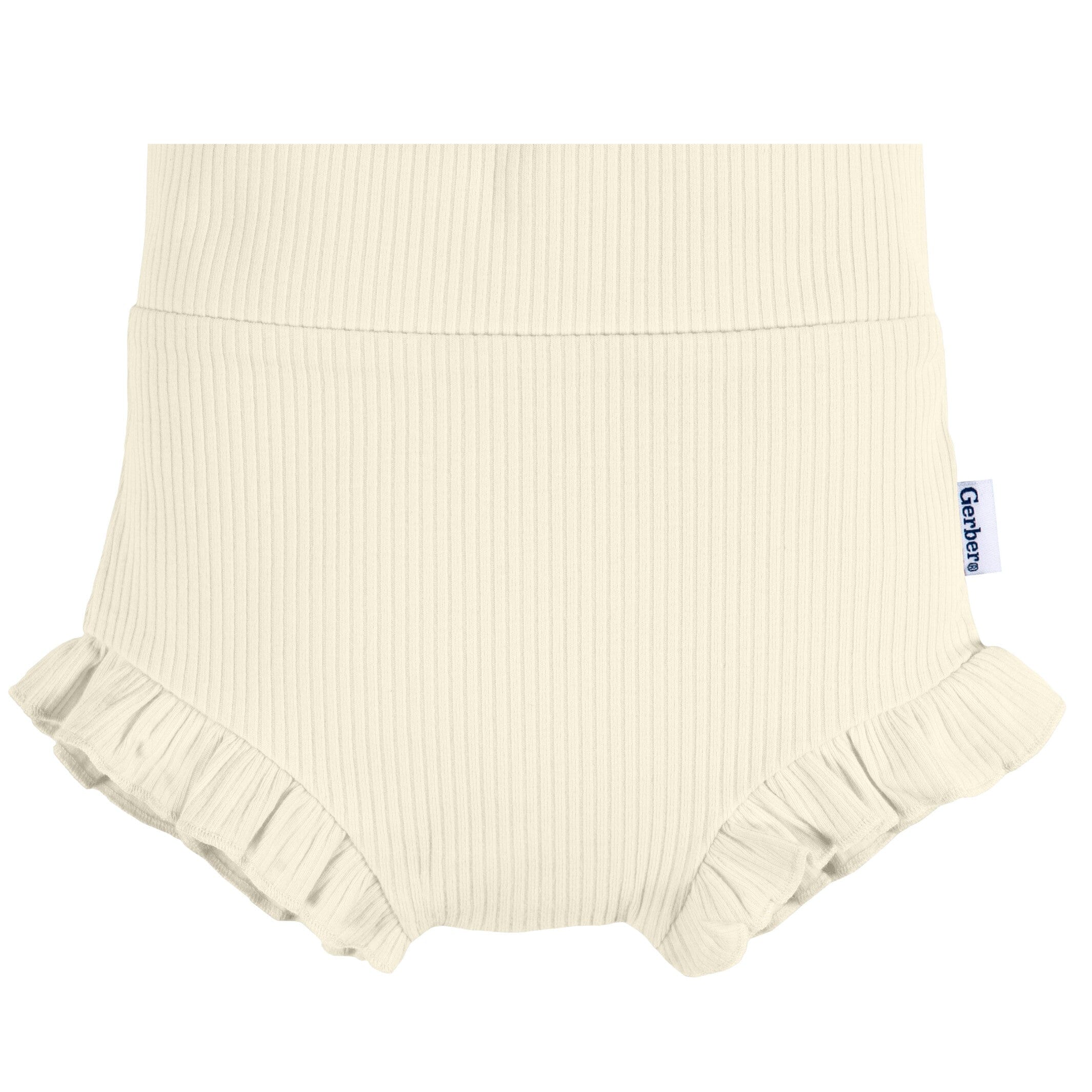 3 Pack Baby Girls Bloomer Shorts - Black, Grey Heather & Ivory | Soft Cotton Comfort for Playtime, Daycare & Photo Shoots