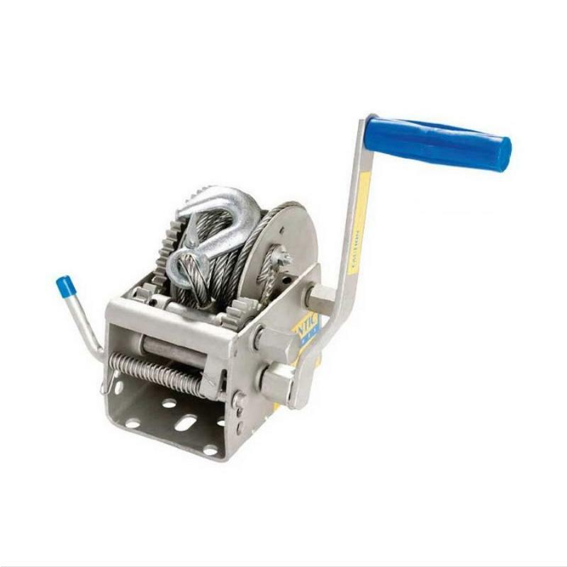 Atlantic Manual Trailer Winch - 3 Speed Ratios (10:1, 5:1, 1:1) for Heavy Duty Boat, ATV & Utility Trailer Loading - Perfect for Marine, Farm & Off-Road Use