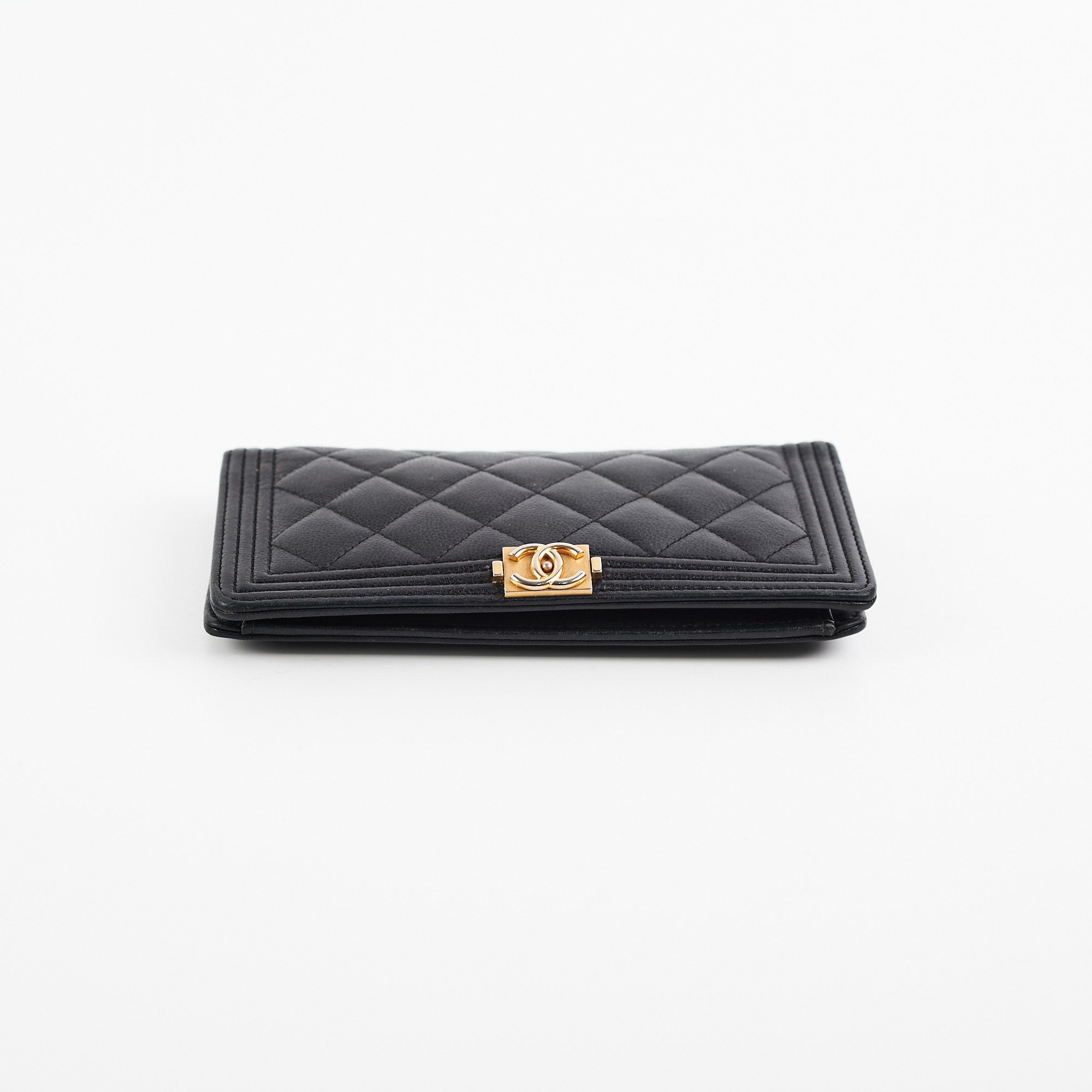 Chanel Boy Black Caviar Leather Wallet for Women - Luxury Designer Card Holder & Coin Purse - Perfect for Everyday Use, Travel, and Special Occasions