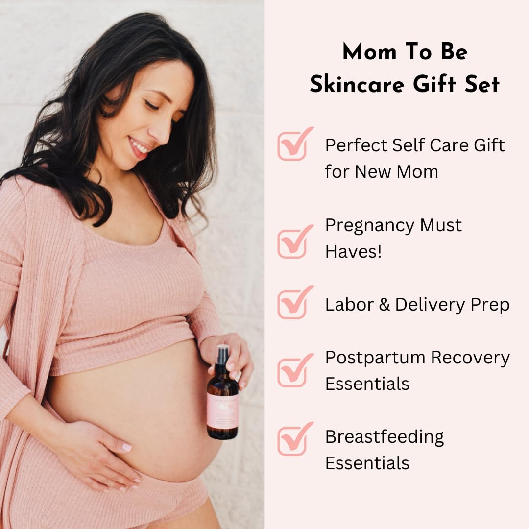 Organic Belly Balm & Natural Oil Set for Pregnancy – Stretch Marks & Scar Treatment (5-Piece) – Perfect for Prenatal & Postpartum Skin Care