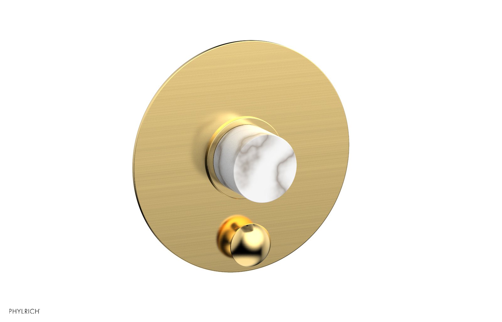 BASIC II Pressure Balance Shower Plate with Diverter and Handle Trim Set - White Marble 4 198 | Bathroom Shower System for Modern Home & Spa Experience