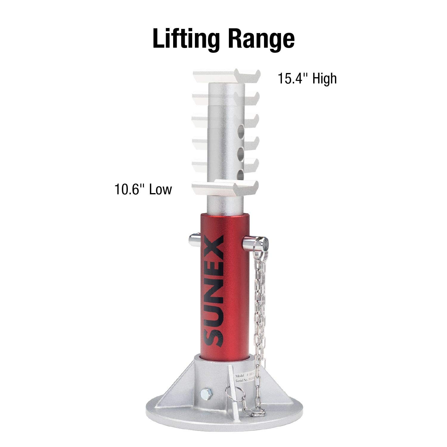 SUNEX TOOLS 1003AJ 3 Ton Heavy Duty Aluminum Jack Stands - Car Lift Support for Vehicle Maintenance, Repair & Off-Road Use