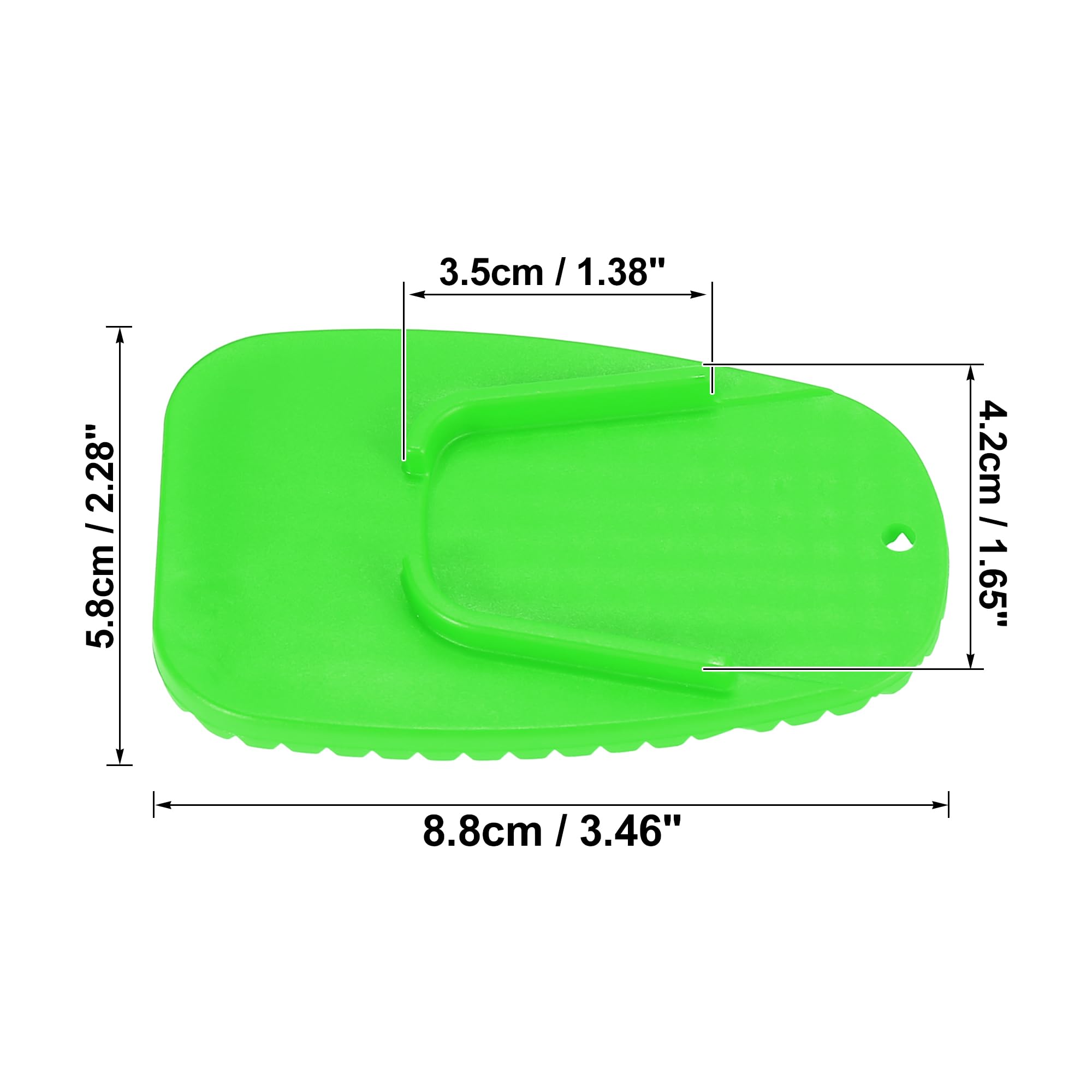 Motoforti 2-Pack Motorcycle Kickstand Support Plate - Green Non-Slip Parking Stand Extension Pad for Dirt Bikes & Cruisers - Perfect for Soft Ground, Sand & Grass Parking