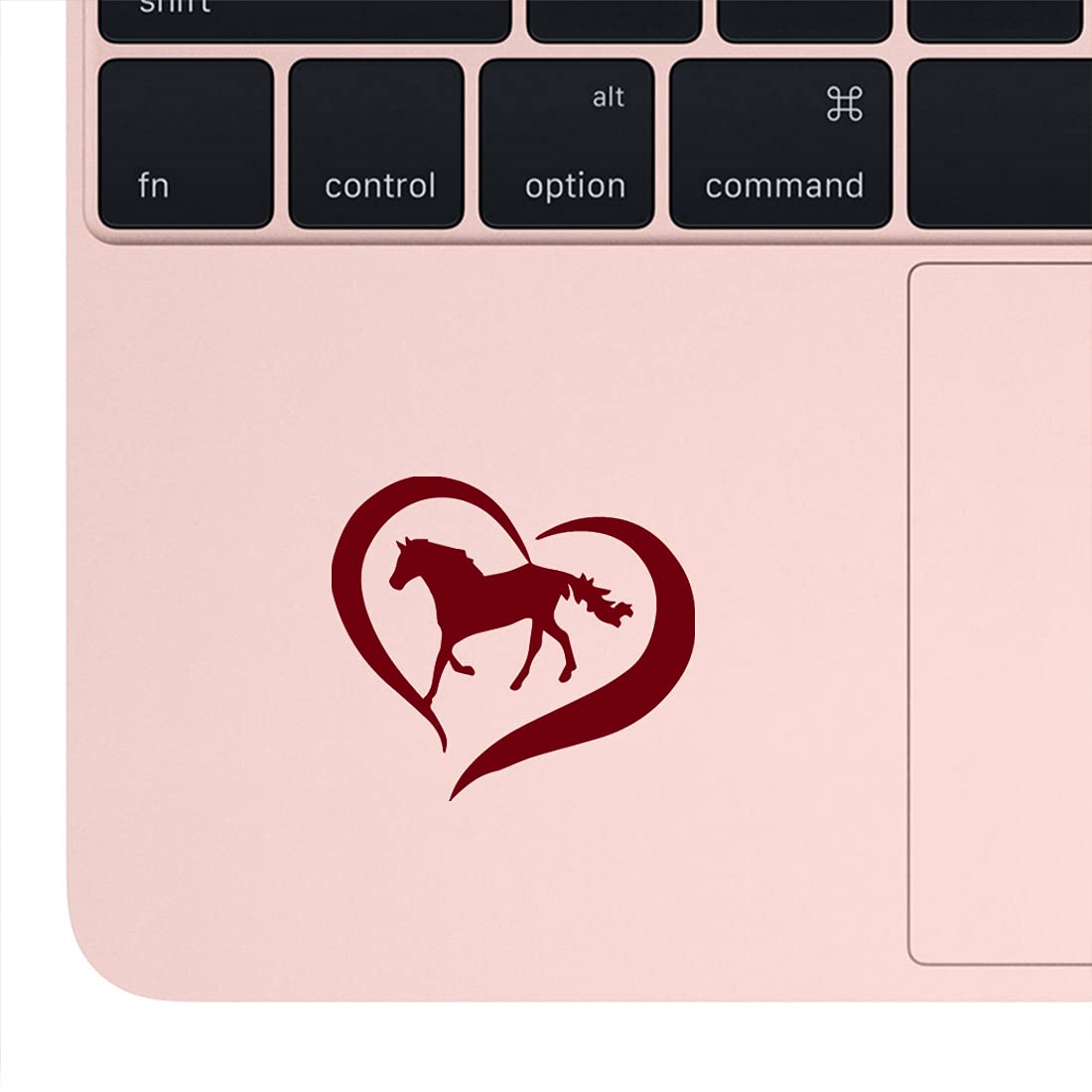 Premium Waterproof Vinyl Decal Stickers Set of 2 - Horse Love & Heart Design (Burgundy) for Laptop, Phone, Helmet, Car Window, Mug, Cup, Wall Decor | Perfect for DIY Crafts, Gift Wrapping, and Home Office Decoration