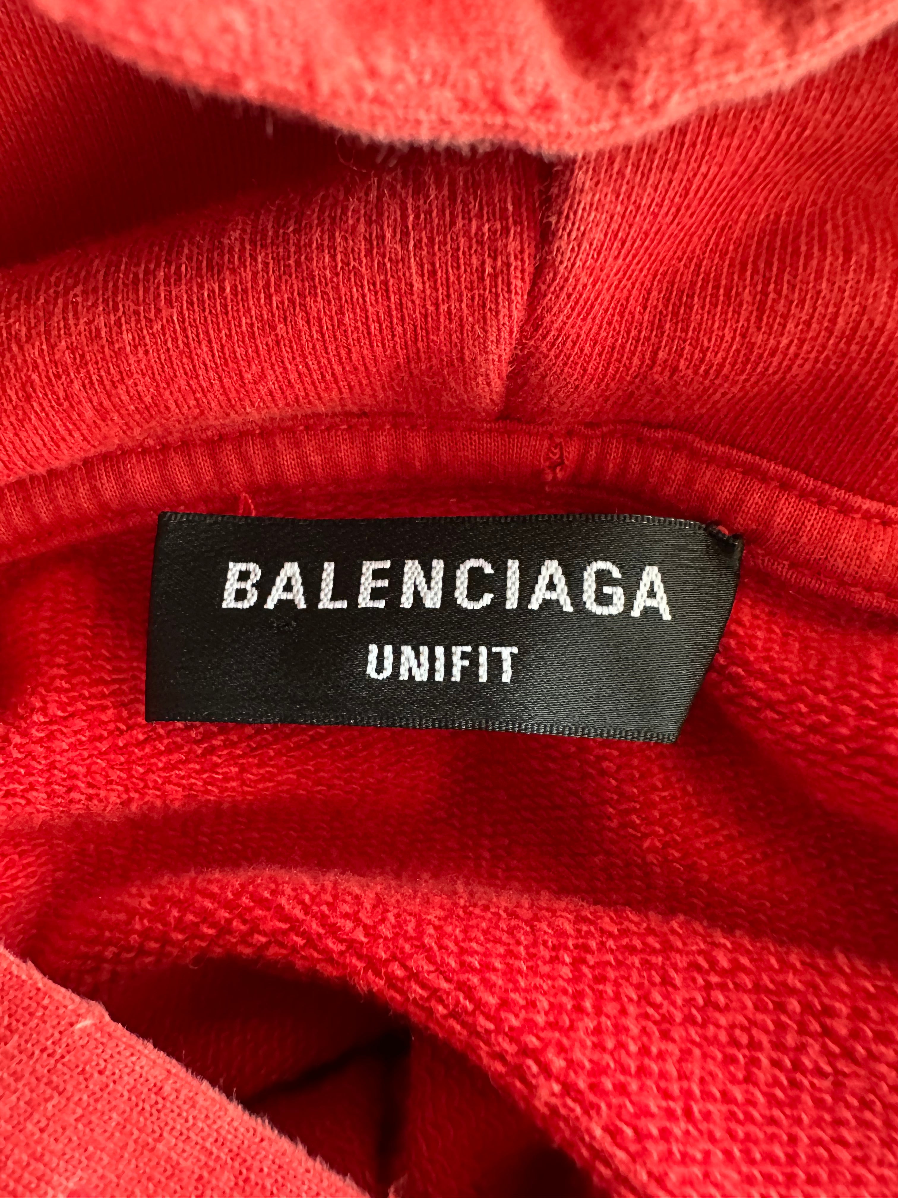 Balenciaga Red & Pink BB Logo Distressed Hoodie - Streetwear Fashion for Men & Women | Perfect for Casual Outfits, Urban Style & Night Out