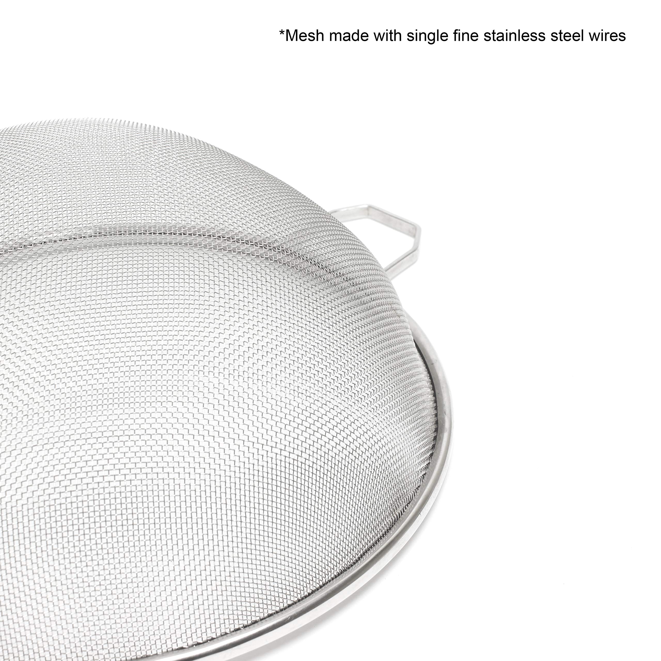 Thunder Group 10-Inch Single Mesh Strainer - Fine Kitchen Sieve for Pasta, Vegetables, and Fruits - Perfect for Cooking, Baking, and Food Prep