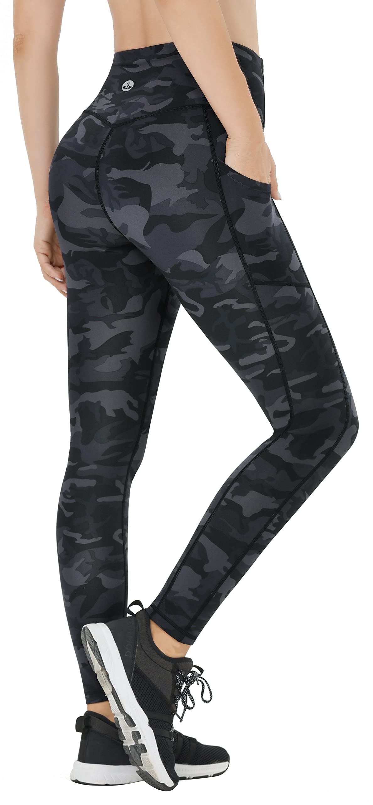 Healthyoga Women's High Waisted Yoga Pants with Pockets - Workout Leggings for Running, Gym & Lounge - Comfortable Stretchy Tummy Control Activewear