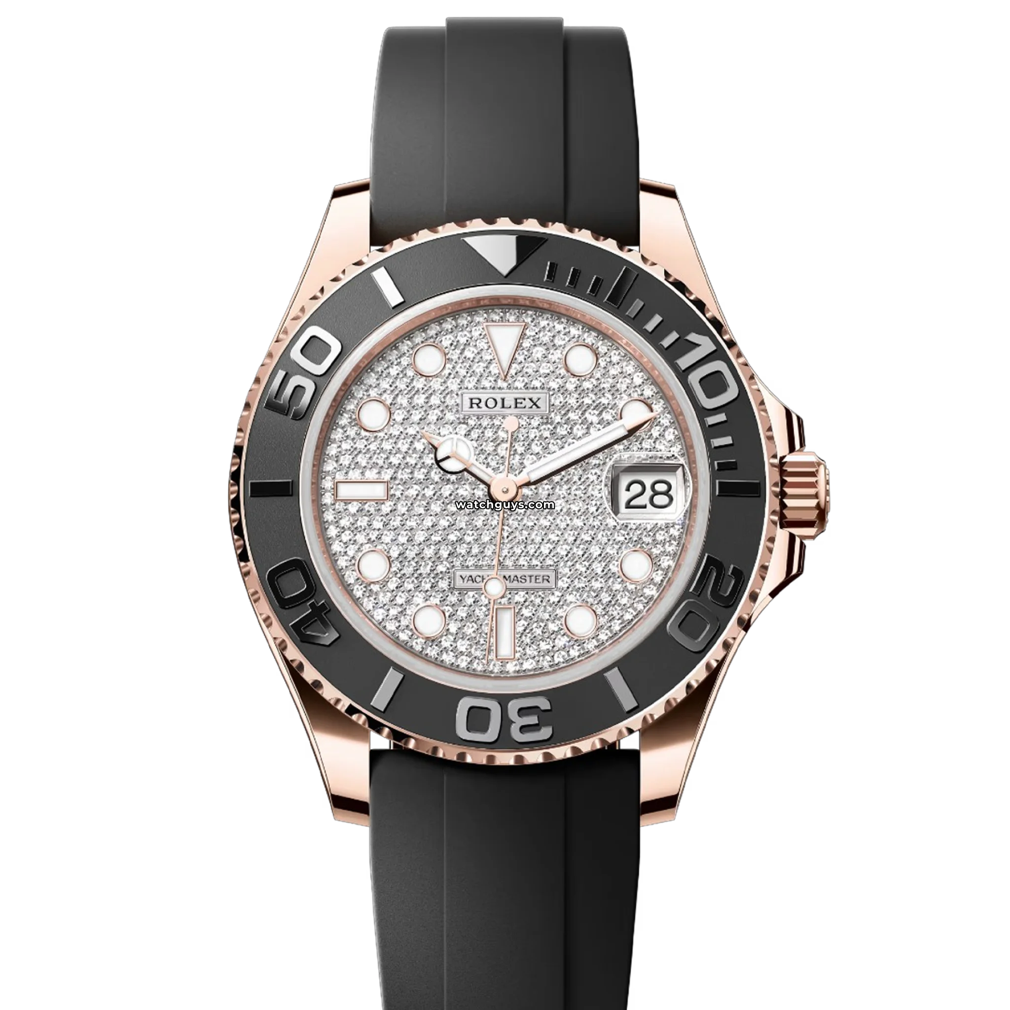 Luxury Rolex Yacht Master 268655 Men's Watch with Diamond Pave Dial & Oysterflex Band - Perfect for Sailing, Yachting, and High-End Fashion Events