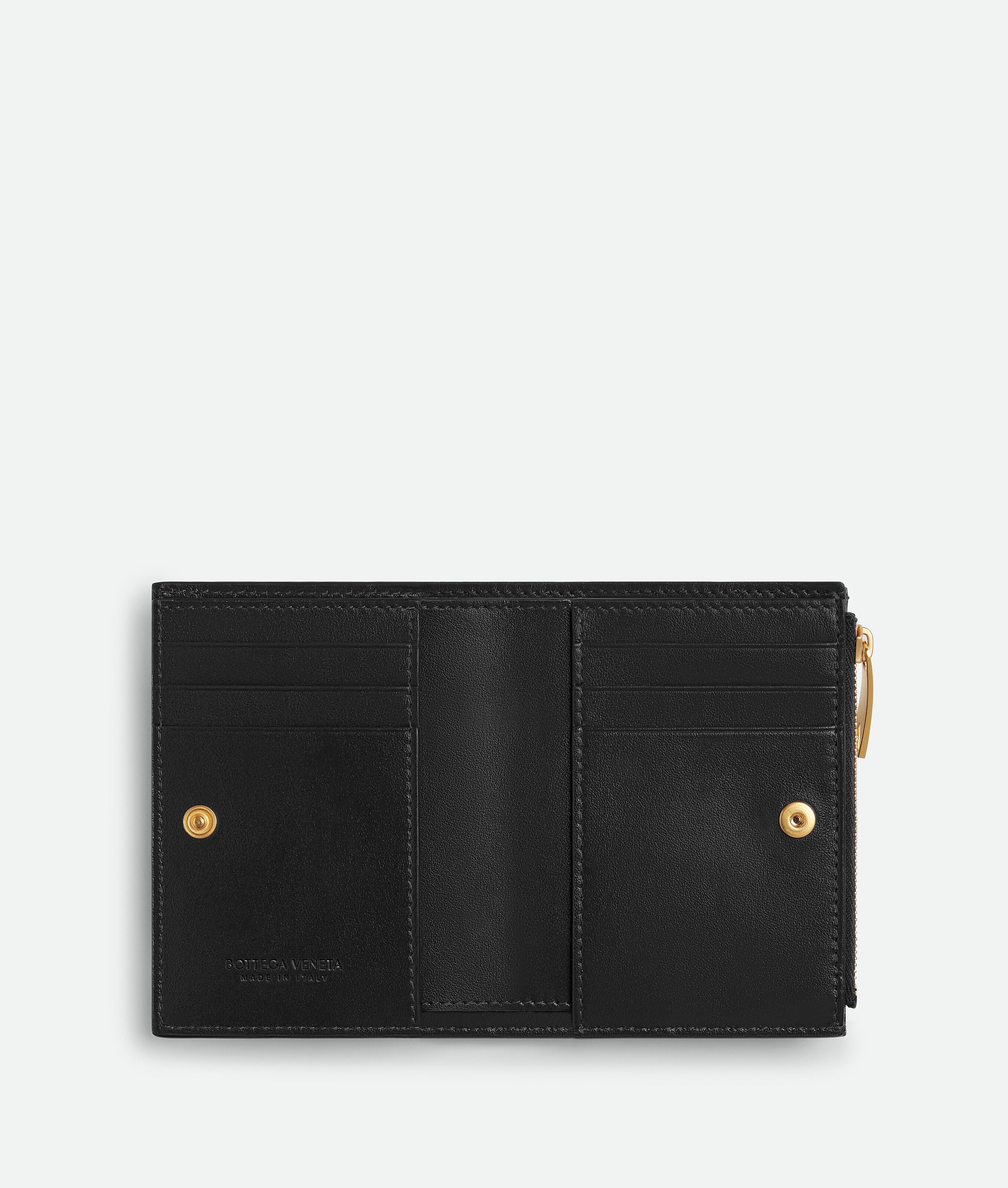 Bottega Veneta Small Intrecciato Bi-Fold Zip Wallet - Premium Leather Wallet for Men & Women - Perfect for Everyday Use, Travel & Business