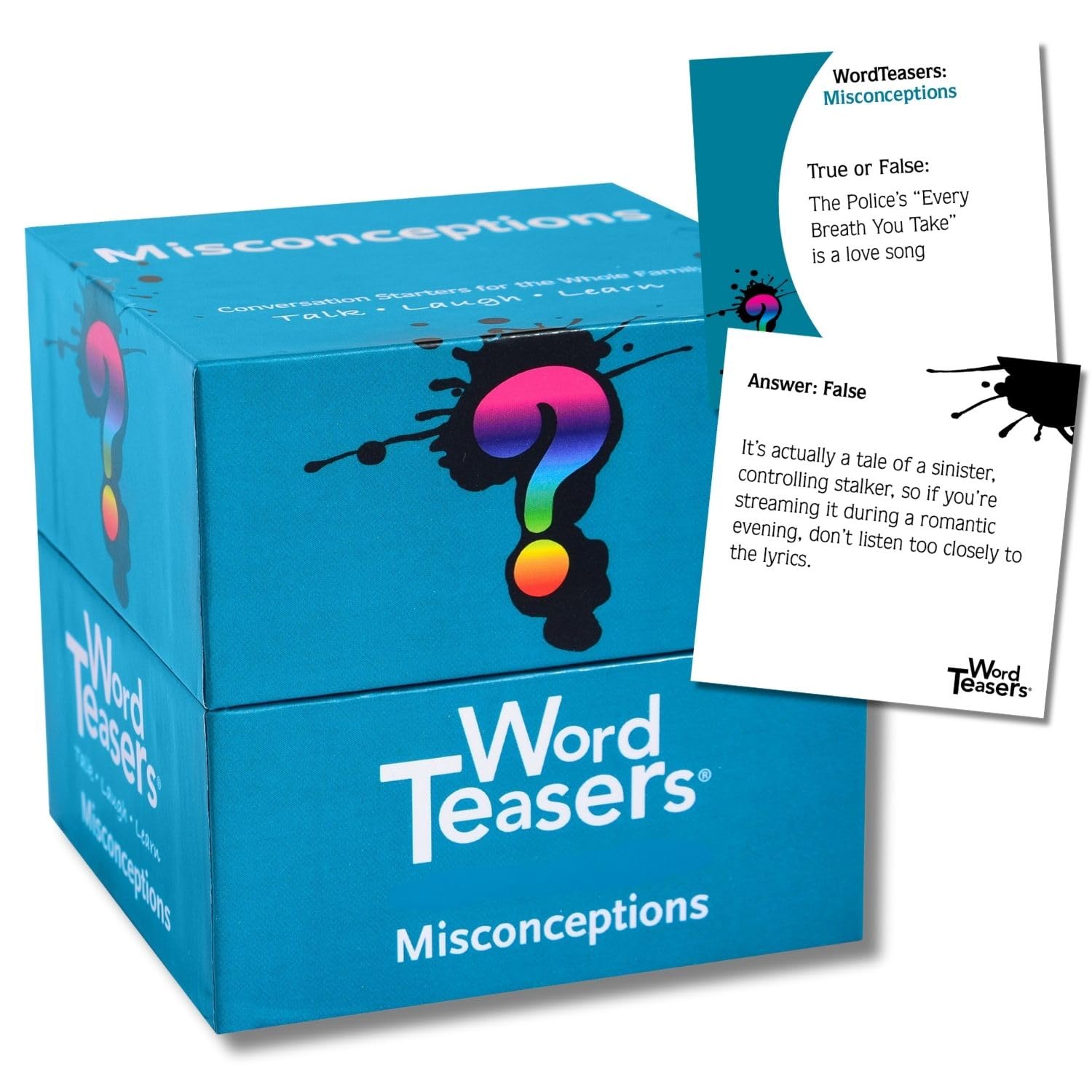WORD TEASERS Misconceptions Conversation Starters - 150 Fun Trivia Question Cards for Kids & Adults - Family Game Night Party Icebreaker - Perfect for Classroom, Travel & Social Gatherings