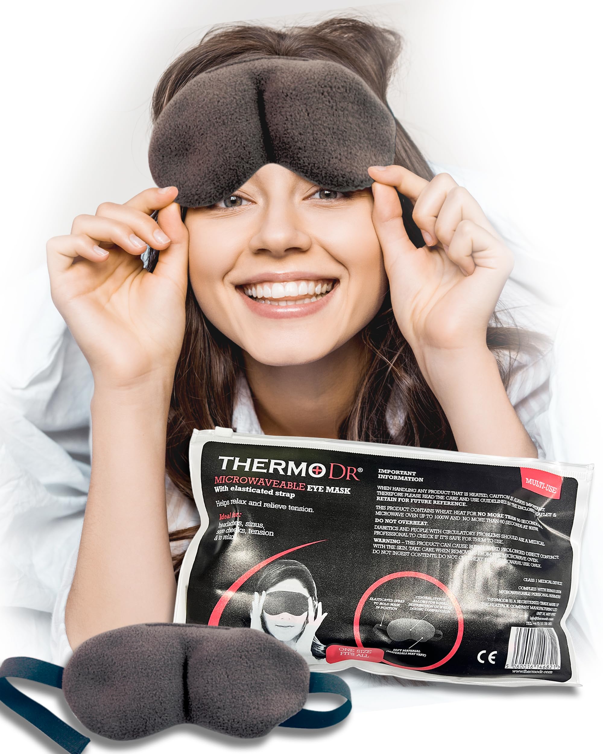 Heated Eye Mask for Dry Eyes, Blepharitis & Stye Relief - Warm Compress for Puffy, Tired Eyes & Conjunctivitis - Soft Fleece Microwaveable Eye Mask with Adjustable Strap - Perfect for Relaxation, Sleep & Eye Care at Home or Travel