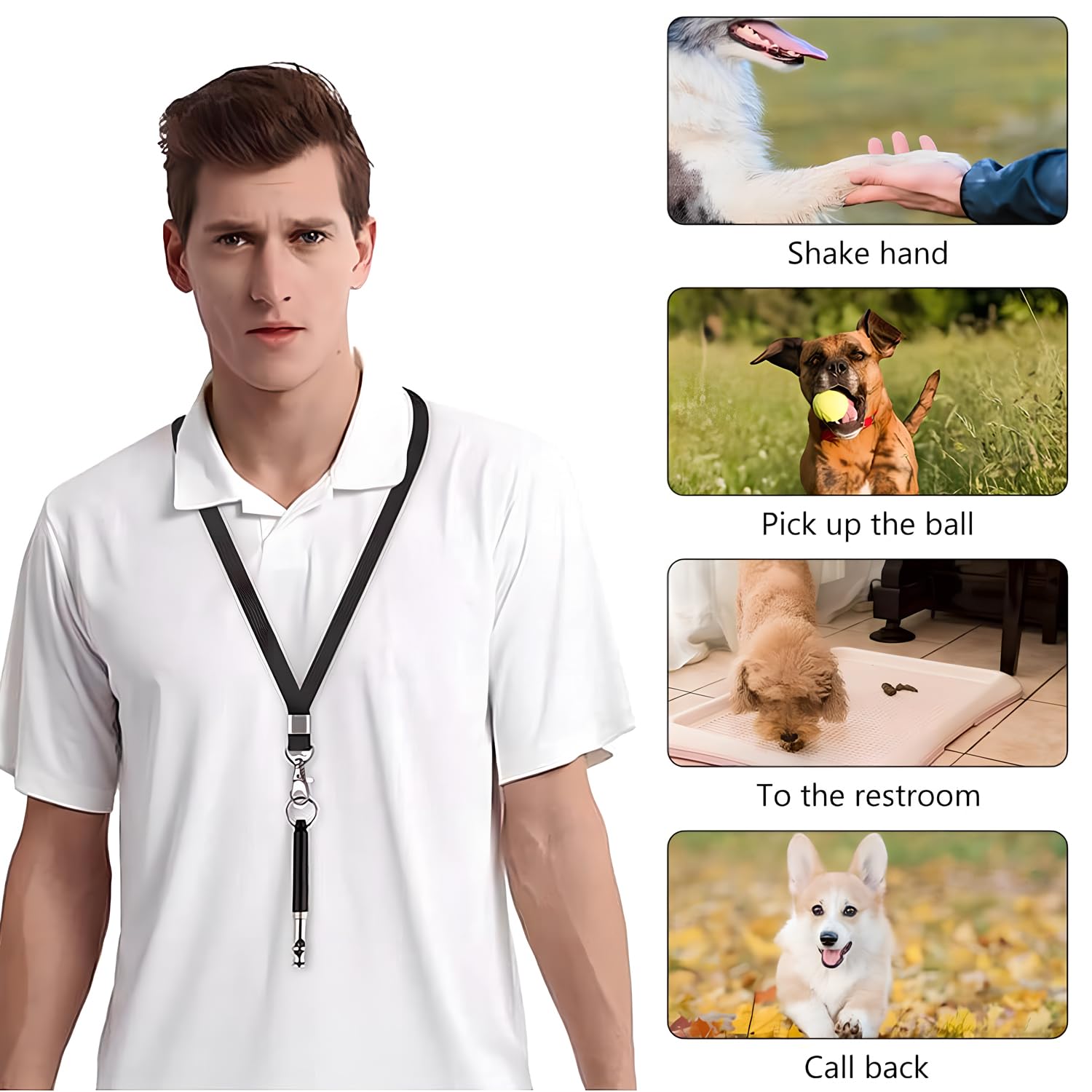 Adjustable Ultrasonic Silent Dog Training Whistle - Stop Barking Neighbors Dog, Anti-Bark Device for Pet Behavior Control (Black) | Perfect for Outdoor Training, Obedience Classes & Quieting Noisy Dogs
