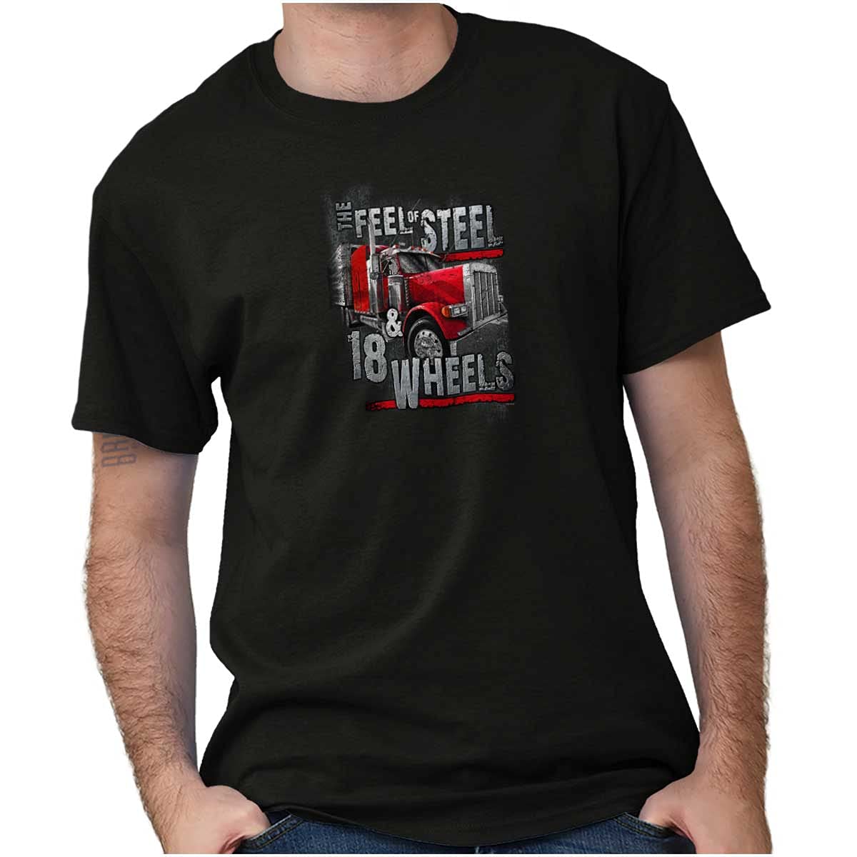 Steel 18 Wheels Truck Driver Graphic T-Shirt for Men - Cool Vintage Trucker Tee - Perfect for Truck Enthusiasts, Road Trips & Casual Wear