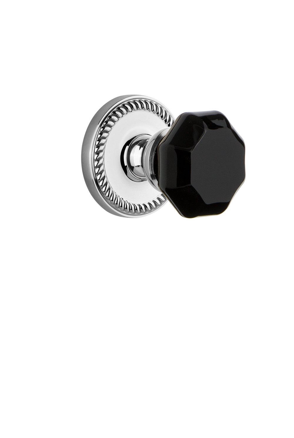Grandeur Hardware 850423 Newport Rosette with Lyon Knob Passage Door Handle Set - 2.375