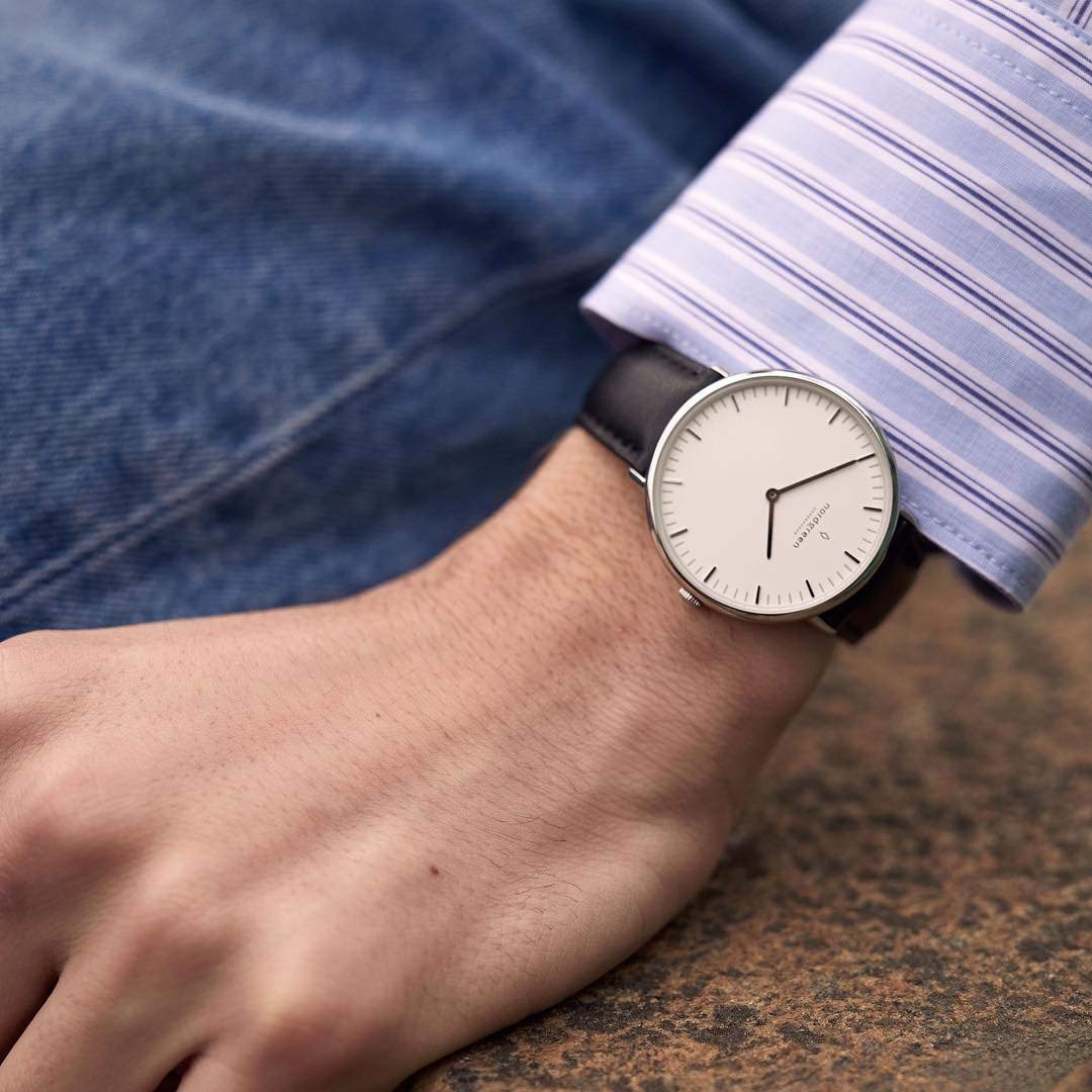 Nordgreen Native Scandinavian Silver Watch - Premium Stainless Steel Timepiece with Interchangeable Leather & Mesh Straps | Perfect for Business, Casual & Formal Occasions