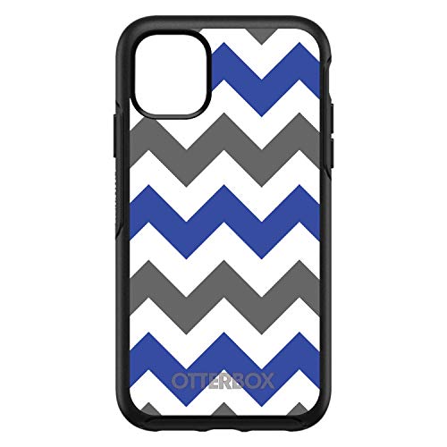 Blue Grey Chevron Stripes On Black Case