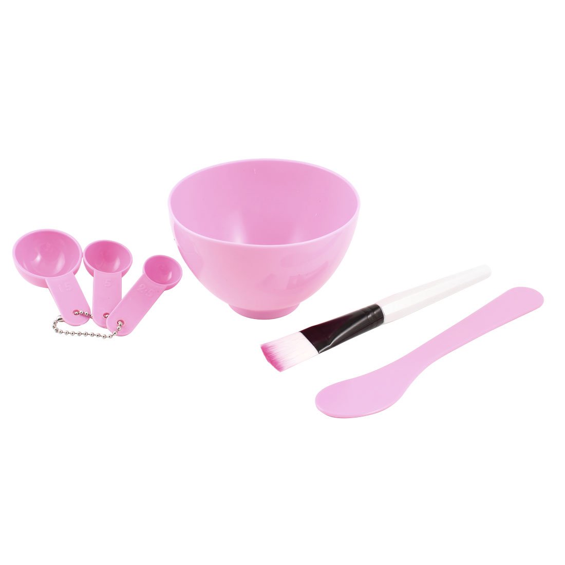Qtqgoitem Professional Pink Makeup Mixing Bowl & Brush Set for Women - 6-Piece Beauty Kit with Stick & Spoon - Perfect for DIY Cosmetics, Face Painting & SFX Makeup