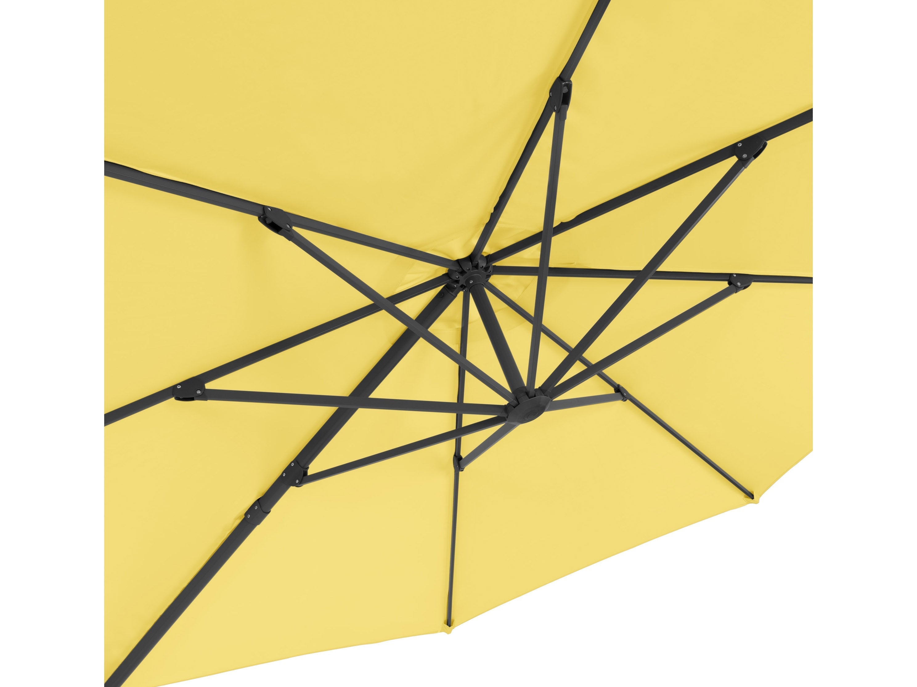 11.5ft Deluxe Offset Patio Umbrella - Yellow Outdoor Cantilever Sun Shade for Poolside, Garden, and Backyard Relaxation