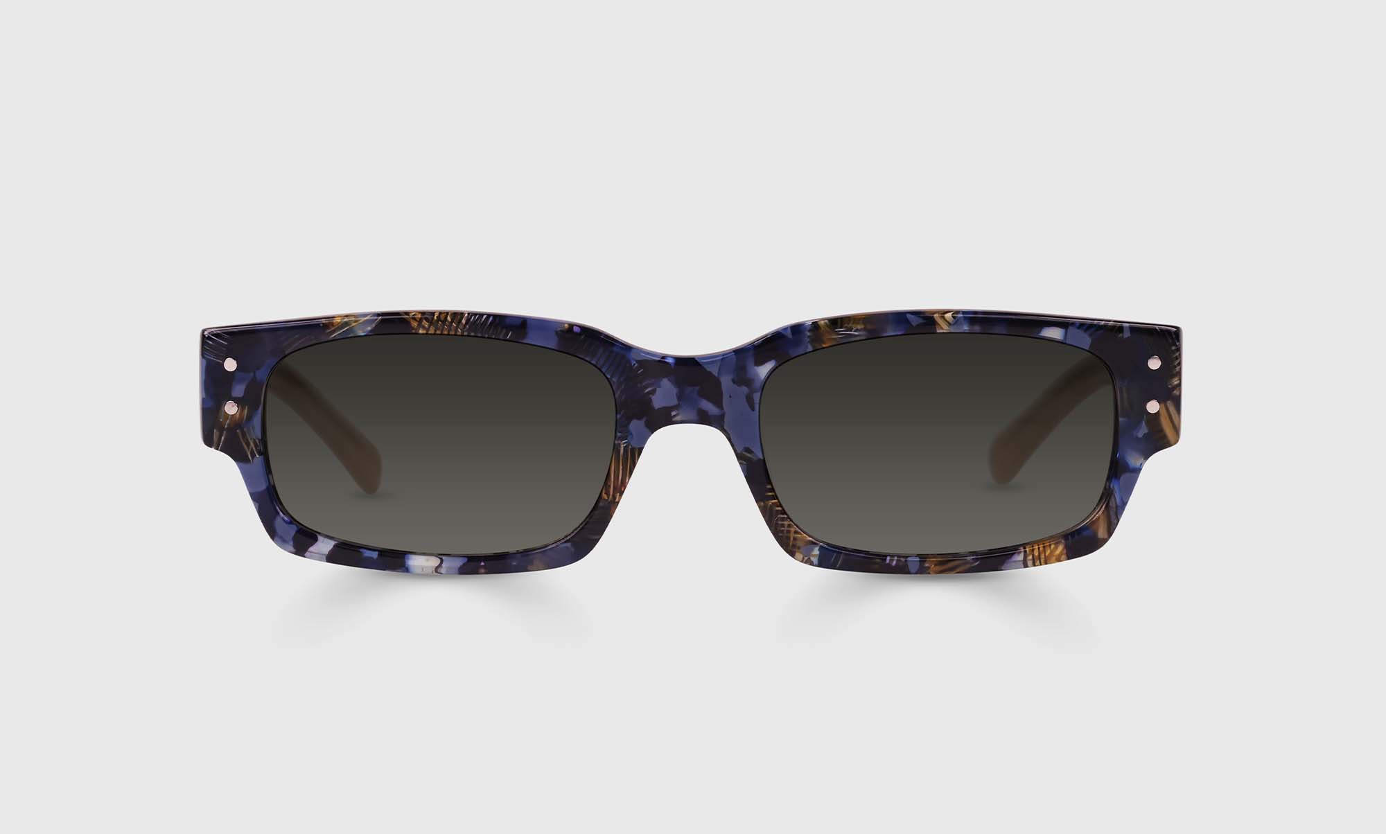 Peckerhead Color 11 Blue & Amber Front with Milky Brown Temples - Stylish Eyeglass Frames for Men & Women, Perfect for Reading, Work, and Everyday Fashion