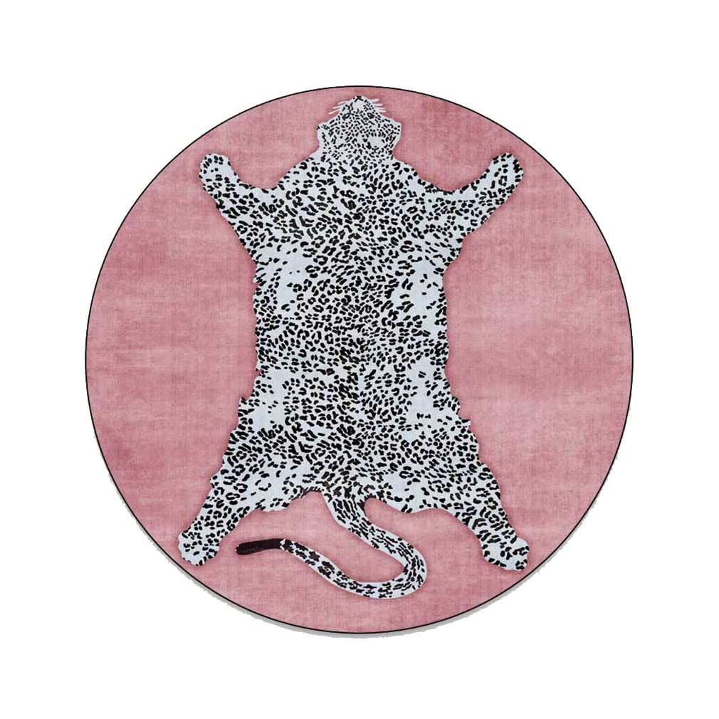 Vintage Tiger Print Round Area Rug - 3.9' X 3.9' Non-Slip Boho Decor Carpet for Farmhouse, Living Room, Bedroom, Kitchen, Courtyard | Indoor Outdoor Door Mat Home Décor | Perfect for Bohemian Style, Safari Theme & Eclectic Interiors