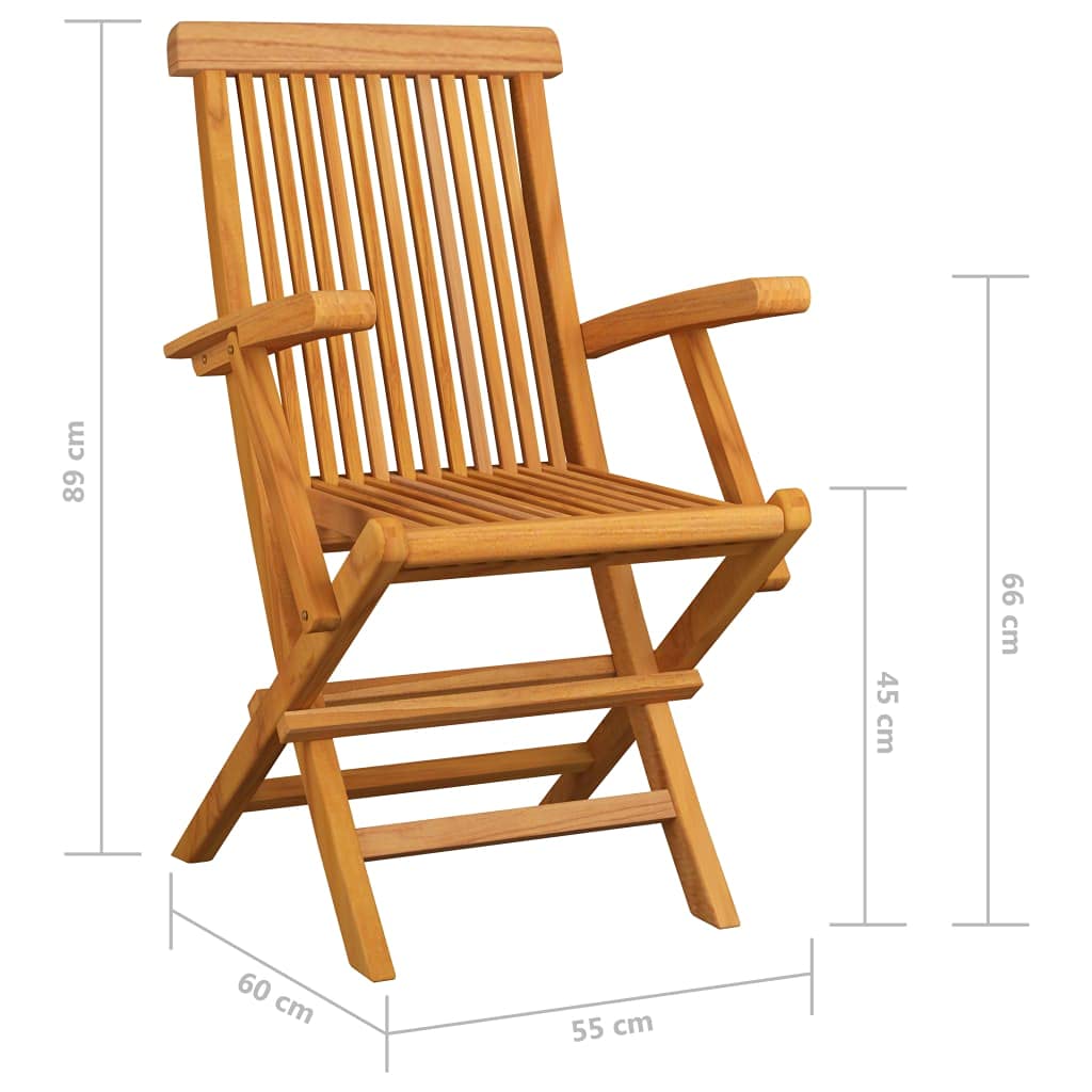 4-Piece Solid Teak Wood Folding Patio Chairs - Outdoor Lounge Seating for Garden, Poolside, Deck, Backyard & Porch - Perfect for Relaxing, Sunbathing and Outdoor Gatherings