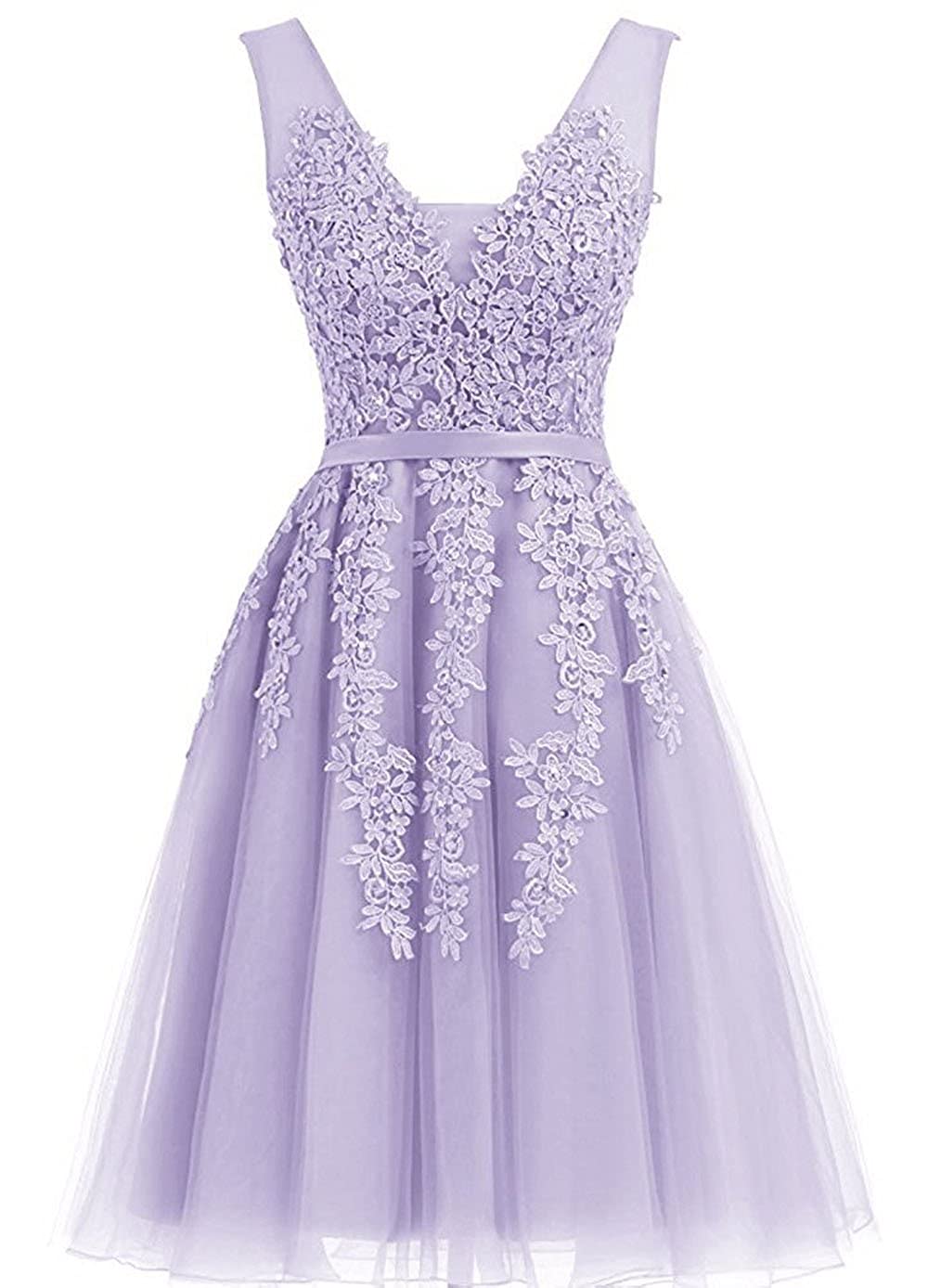 Short Prom Dresses for Juniors - Elegant Lace Appliques Tulle Homecoming Dress for Teen Girls | Perfect for School Dances, Parties & Special Occasions