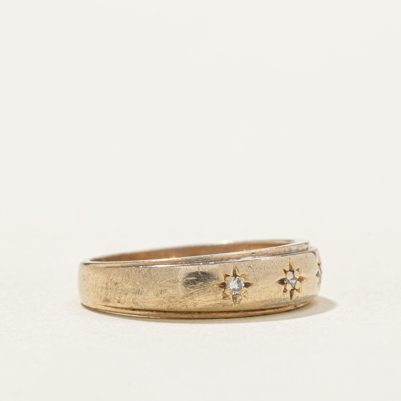 10K Canadian Three Stone Diamond Ring | 0.02ctw | Size 6.25 | Wedding, Engagement, Anniversary Gift for Her