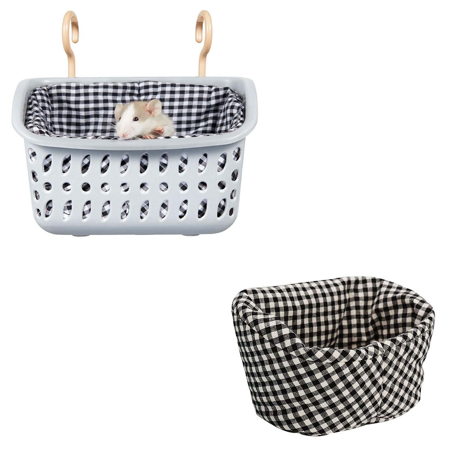 JWShang Chew-Proof Small Rat Hammock - Warm Hanging Bed for Rats, Mice, Guinea Pigs, Chinchillas, Sugar Gliders & Ferrets - Durable Cage Accessories for Small Animals - Perfect for Cozy Napping & Playtime in Cages