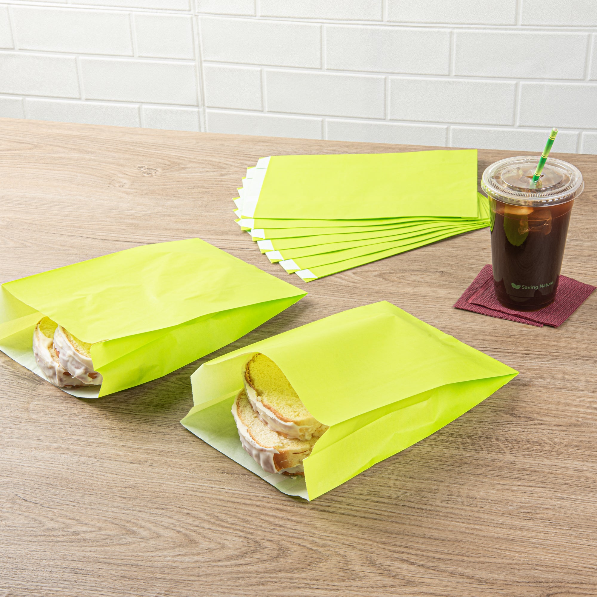 Eco-Friendly Green Paper French Fry & Snack Bags - 7