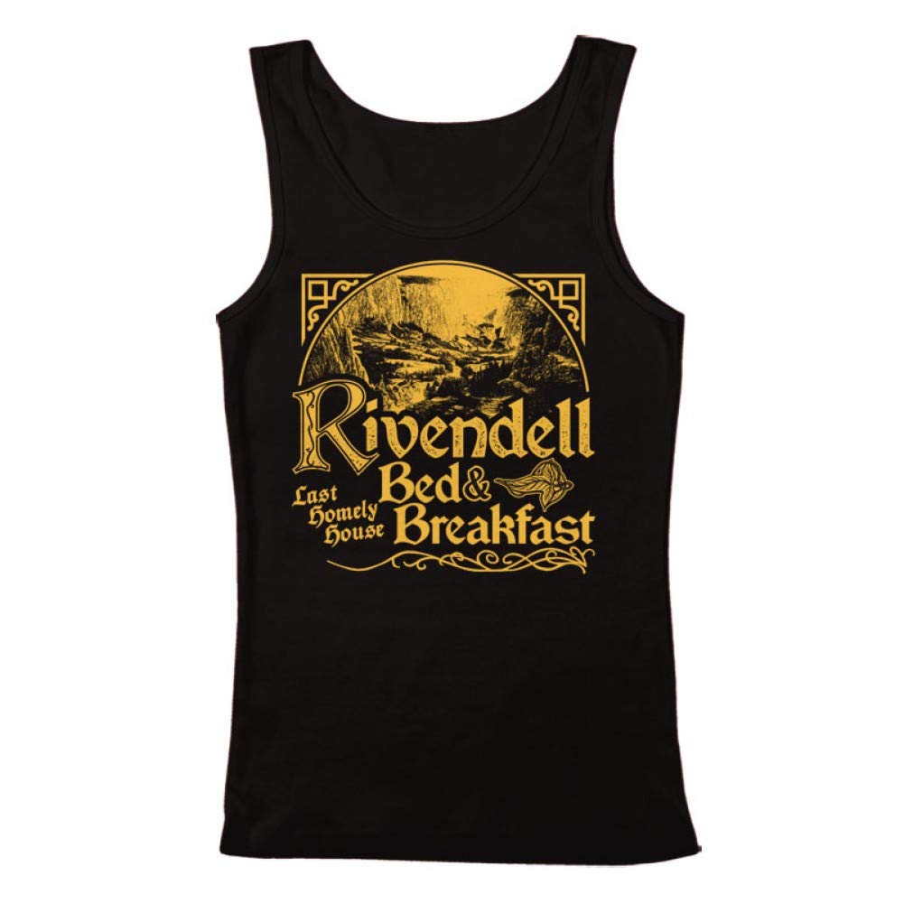 GEEK TEEZ Rivendell Bed and Breakfast Women's Tank Top - Lord of The Rings Inspired Graphic Tee for Fantasy Fans | Perfect for Cosplay, Conventions & Casual Wear