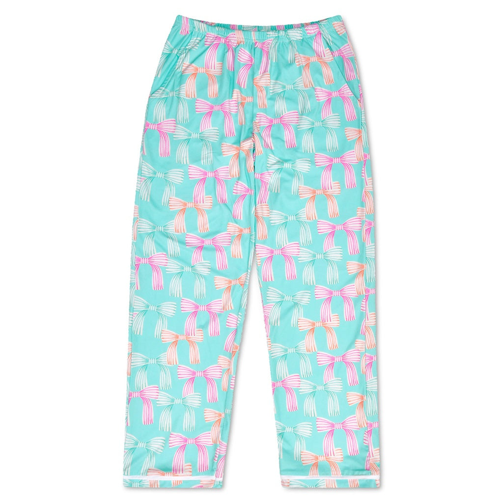 iScream Beautiful Bows Lounge Set - Soft Pajama Set for Women, Size 6-8 (Small) - Cozy Loungewear for Relaxing at Home, Sleepovers & Self-Care Days