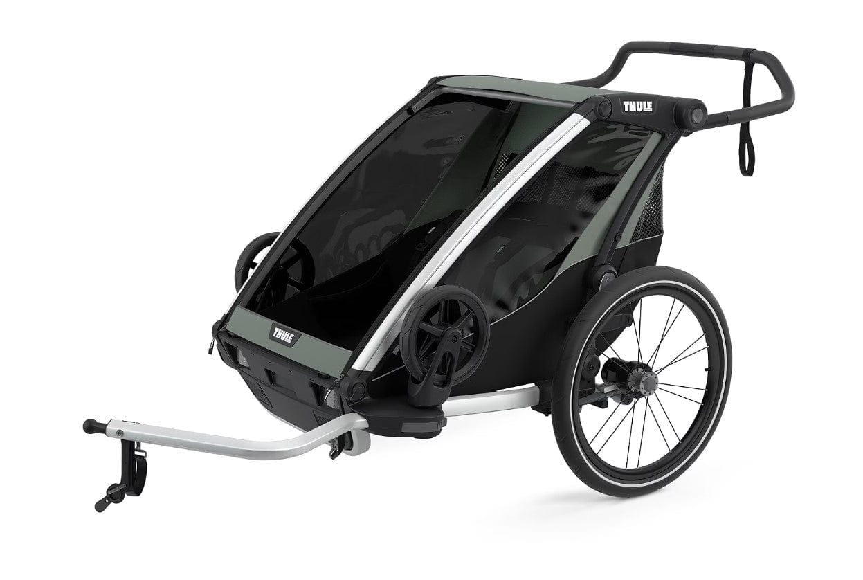 Thule Double Chariot Lite Agave - Premium 2-Child Bike Trailer & Jogging Stroller for Active Families | Perfect for Cycling, Running & Outdoor Adventures