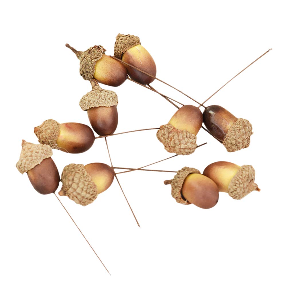 10pcs Artificial Acorn Decor - Mini Fake Acorns for Crafts, Christmas Tree Ornaments, DIY Fall Decorations - Perfect for Home Decor, Wreaths, and Seasonal Displays