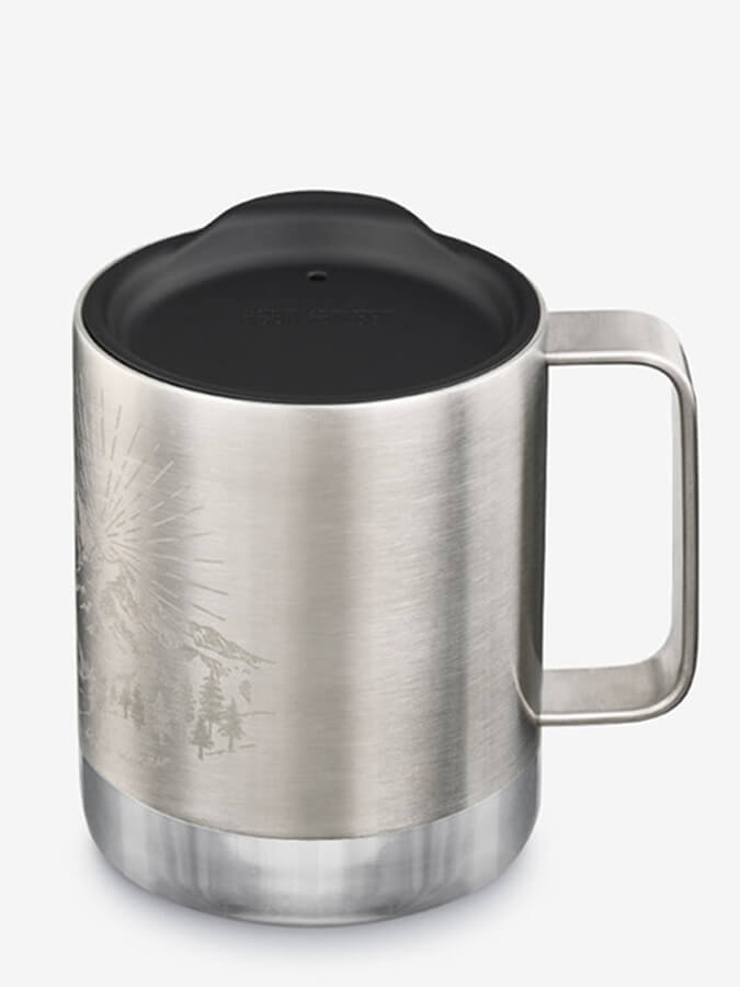 Klean Kanteen 12oz (355ml) Insulated Stainless Steel Travel Mug - Leak Proof Camping Coffee Tumbler for Hot & Cold Beverages - Perfect for Hiking, Camping, Office and Outdoor Adventures