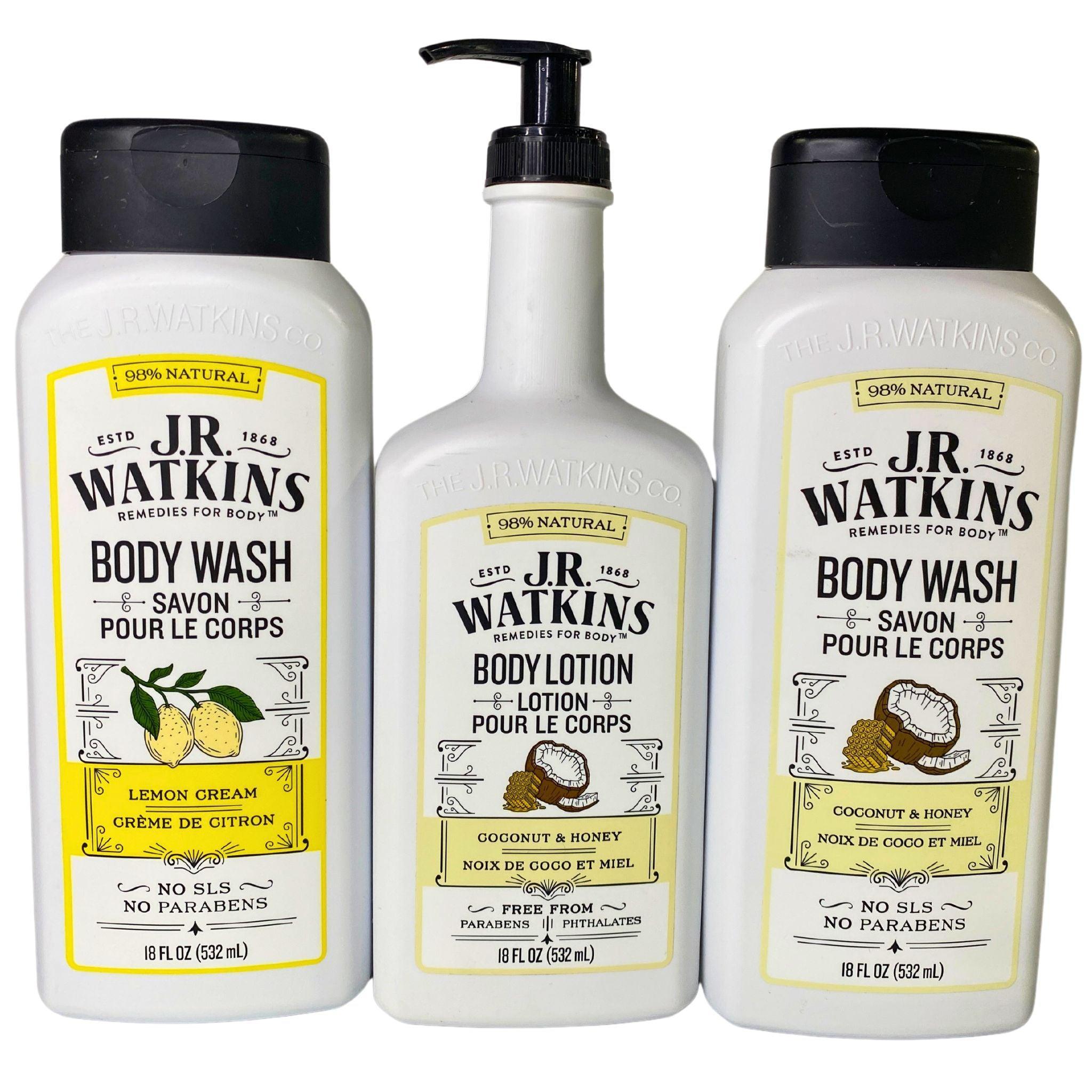 JR Watkins Body Wash & Body Lotion Set - 17 Piece Natural Skincare Gift Set for Men & Women - Perfect for Shower, Bath & Daily Moisturizing Routine