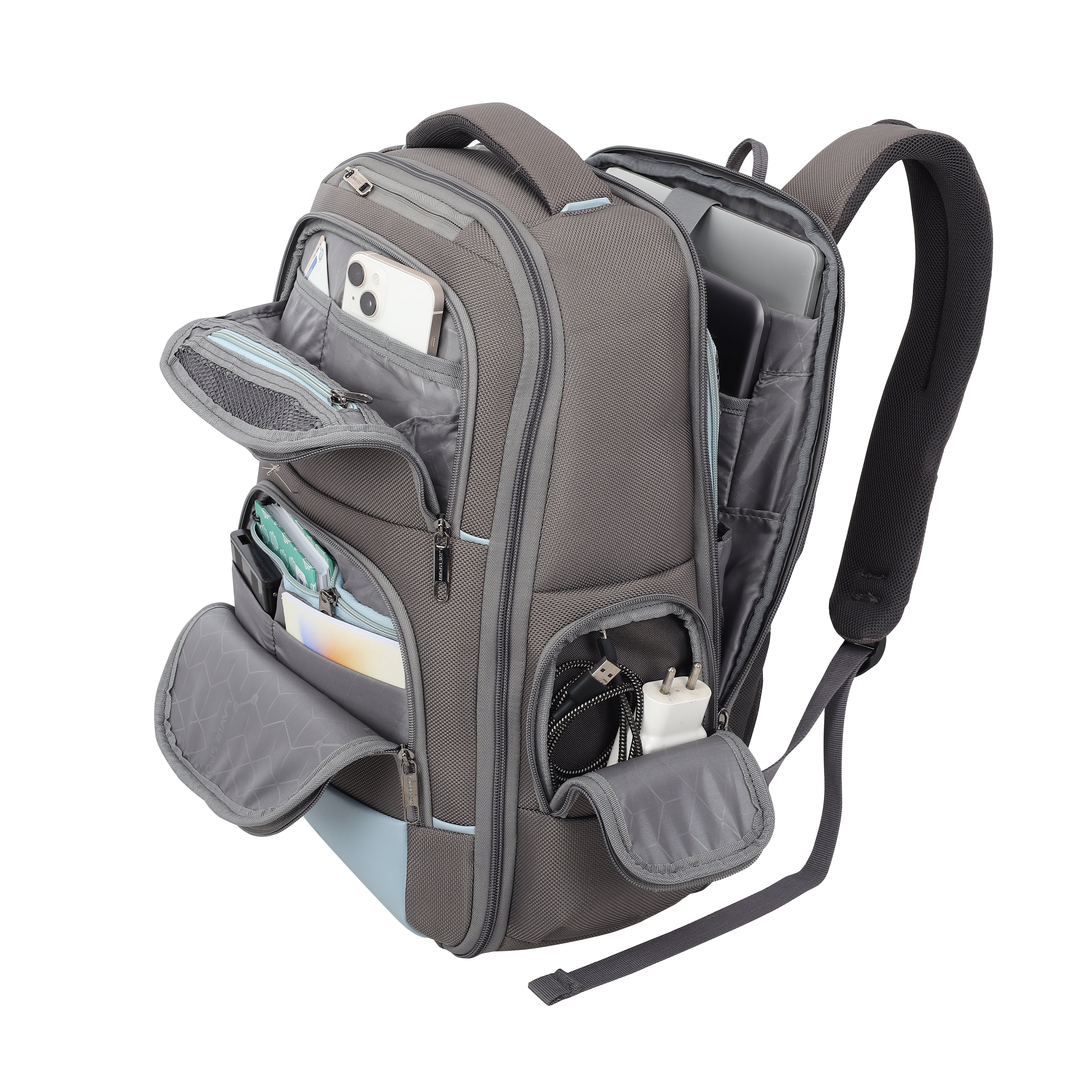Lavie Sport Business Elite 22L Multifunctional Laptop Backpack with Trolley Sleeve - Water-Resistant Travel & Work Backpack for Men & Women - Perfect for Office Commute, Business Trips & Airplane Carry-On