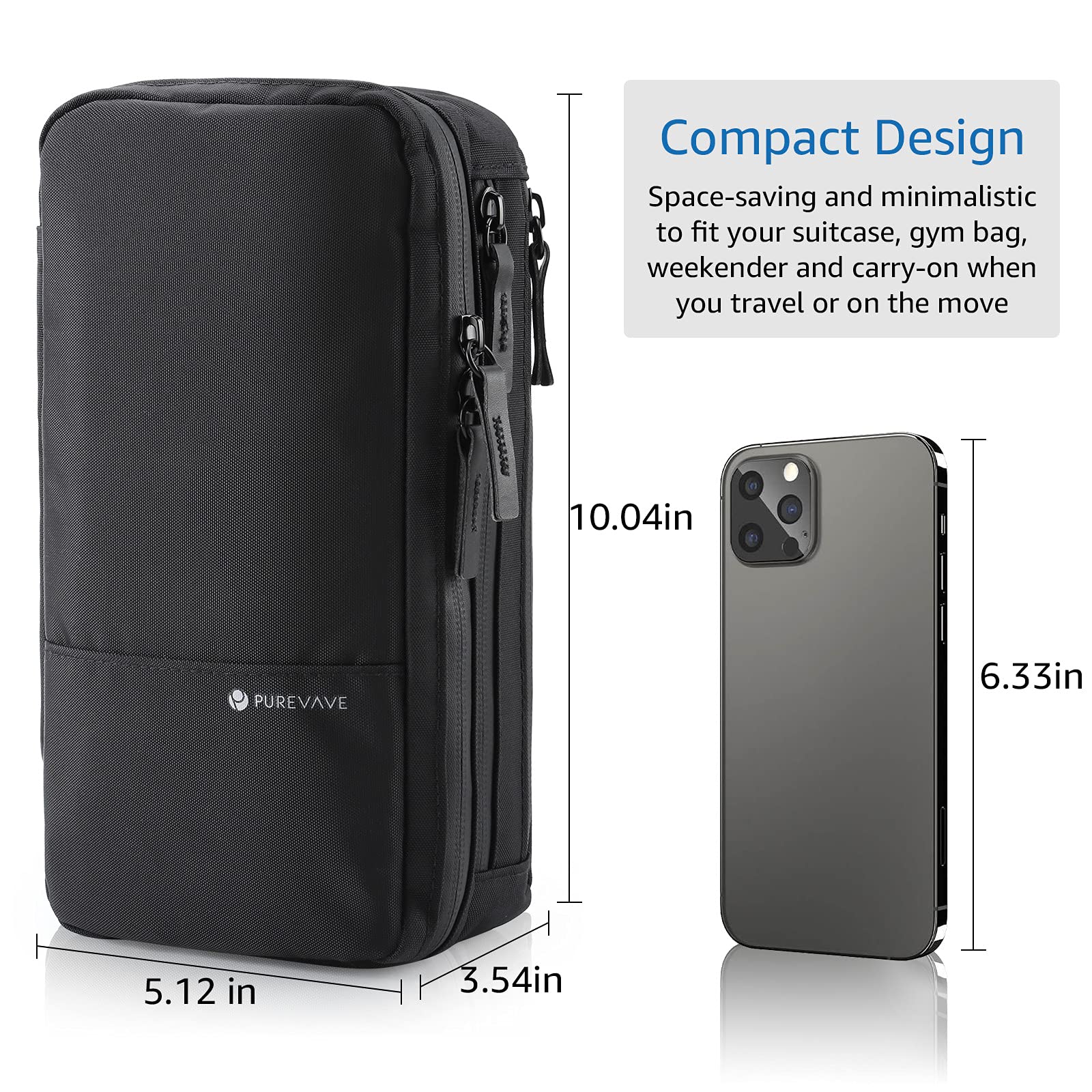 Compact Waterproof Men's Travel Toiletry Bag - Hanging Dopp Kit for Gym & Camping
