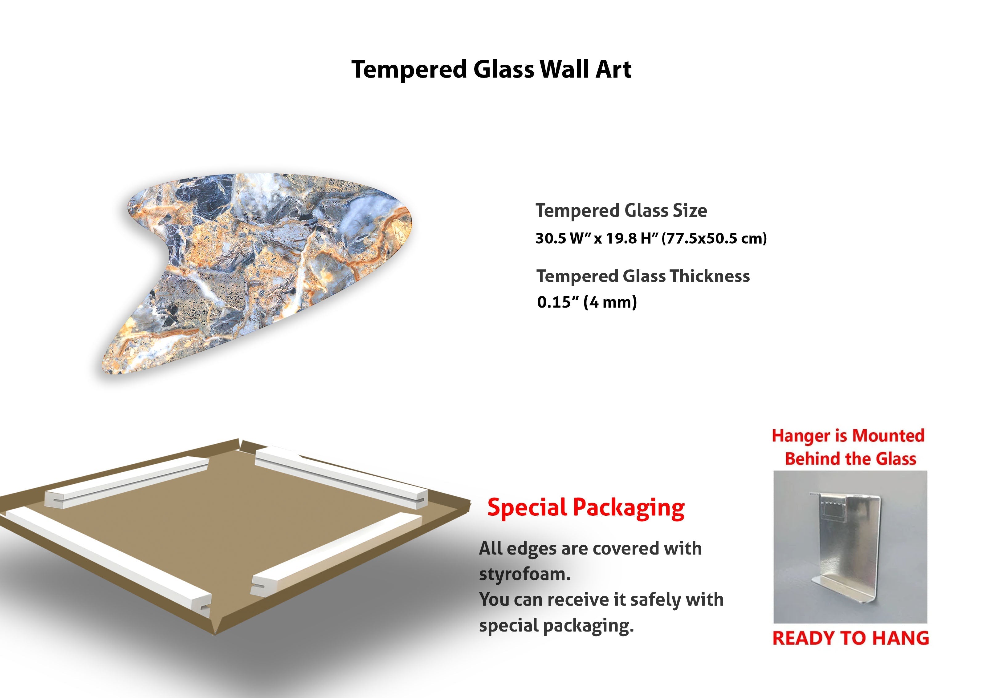 Blue Marble Modern Glass Wall Art - Handcrafted Contemporary Home Decor for Living Room, Bedroom & Office - Elegant Glass Mosaic Artwork for Stylish Interior Design