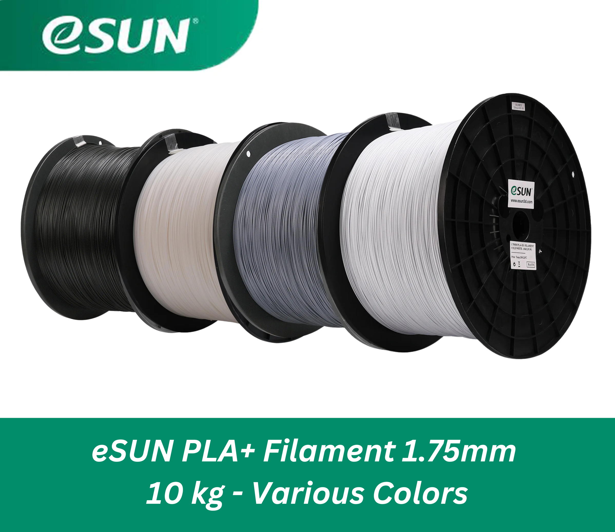 eSUN PLA+ 3D Printer Filament 1.75mm, 10kg Spool - 20 Vibrant Colors for Smooth Printing | Perfect for DIY Projects, Cosplay Props & Home Decor