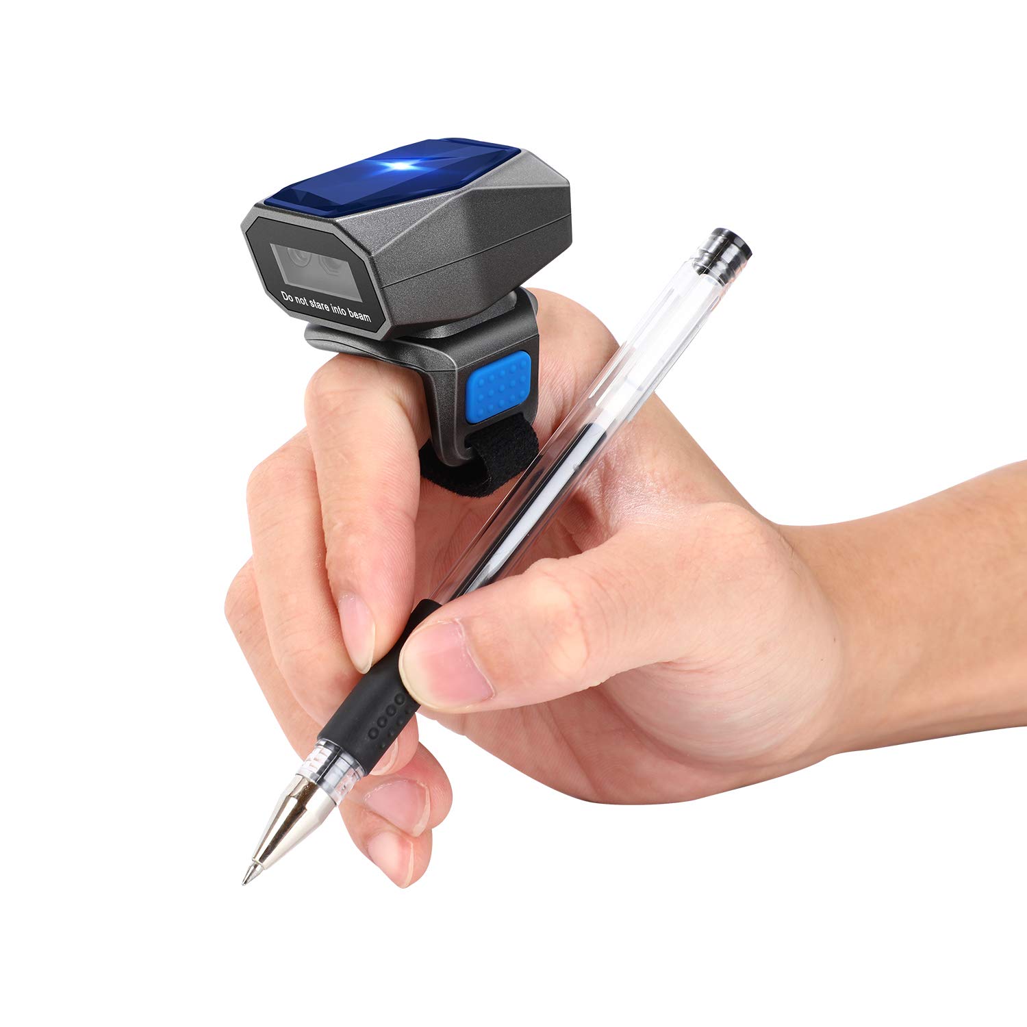 Eyoyo Upgraded 2D Ring Barcode Scanner - Bluetooth, USB Wired & 2.4G Wireless Wearable Mini Barcode Reader for 1D/2D QR Codes, Data Matrix, PDF417 - Compatible with iPhone, Android, Tablet, PC - Perfect for Retail, Warehouse, Inventory Management & Mobile POS Systems