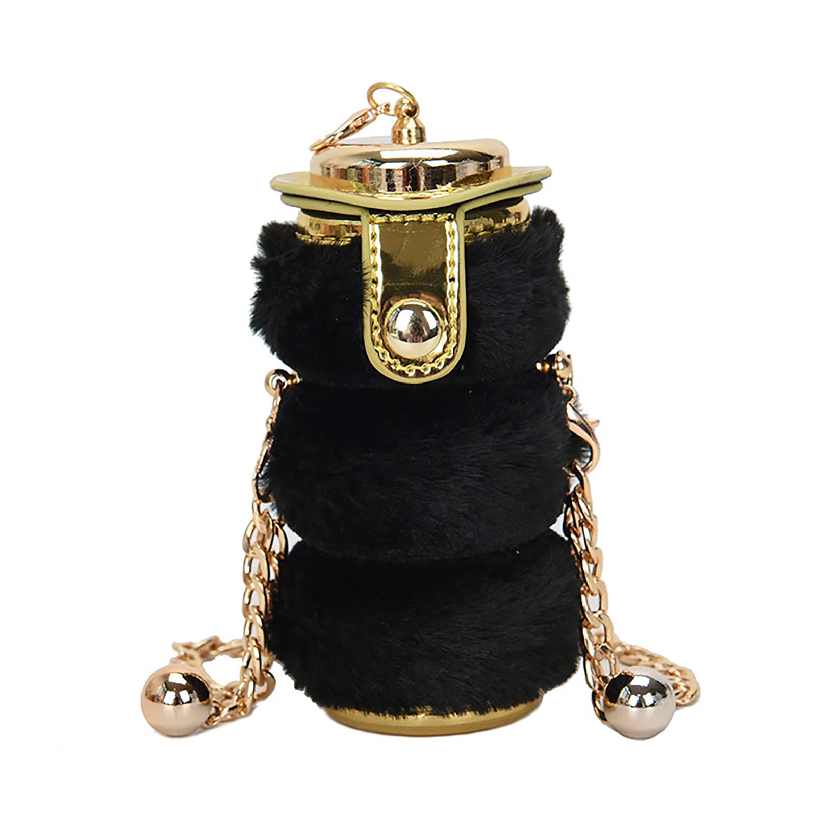 Stylish Women's Crossbody Bag - Cylinder Design Plush Shoulder Purse with Chain Strap for Casual Outings & Fashion Accessories | Perfect for Daily Use, Travel, Shopping & Date Nights