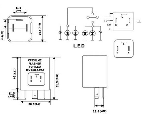 3 Pin Car Flasher Relay for LED Turn Signal Lights - Fix Hyper Flash Issues - Compatible with CF13, CF13JL, EP34 Models - Perfect for DIY Auto Repair & Vehicle Lighting Upgrades