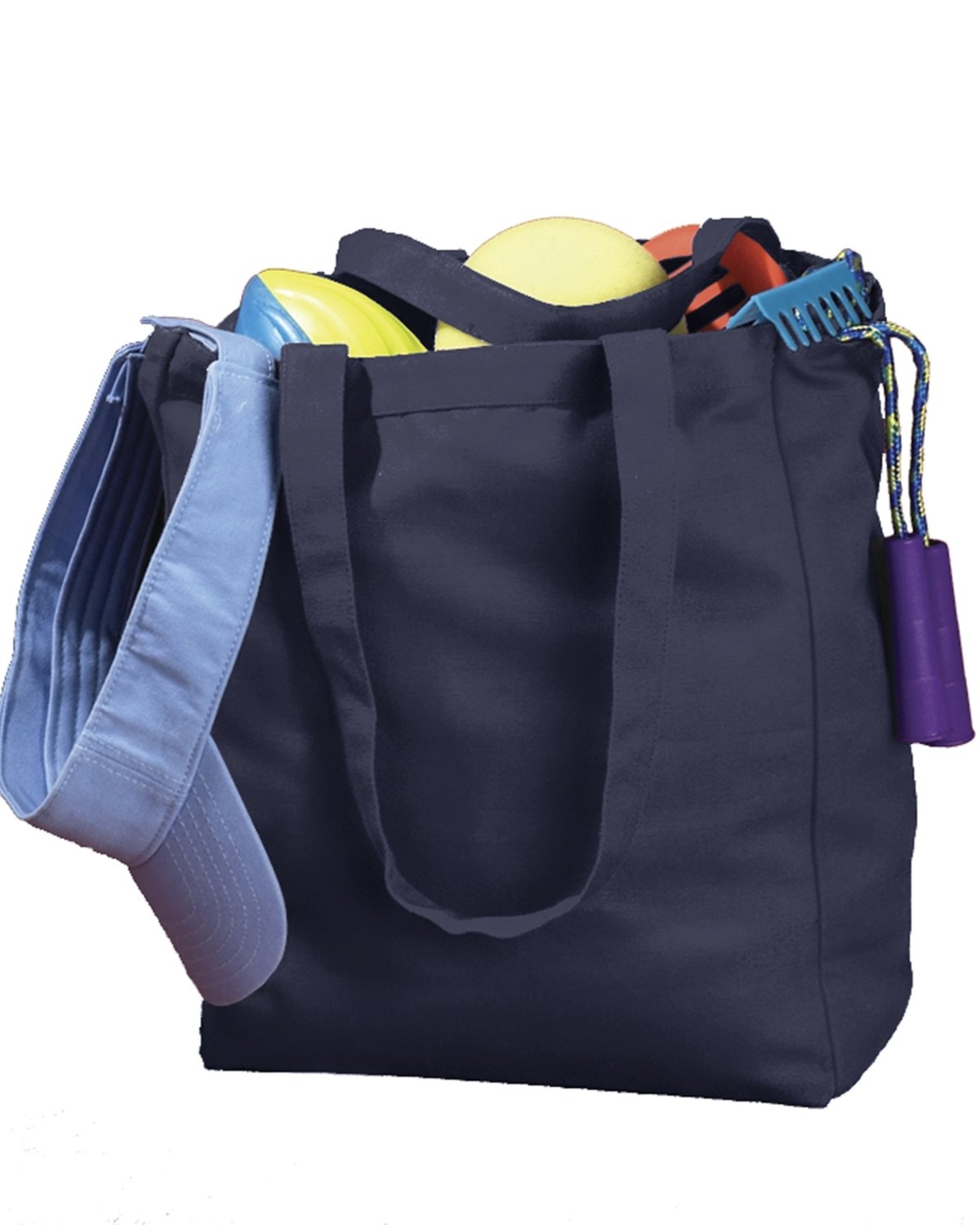 BAGedge BE008 Canvas Book Tote Bag - Large Durable Cotton Tote for Women, Work, School, Shopping & Beach - Stylish Reusable Grocery Bag with Pockets