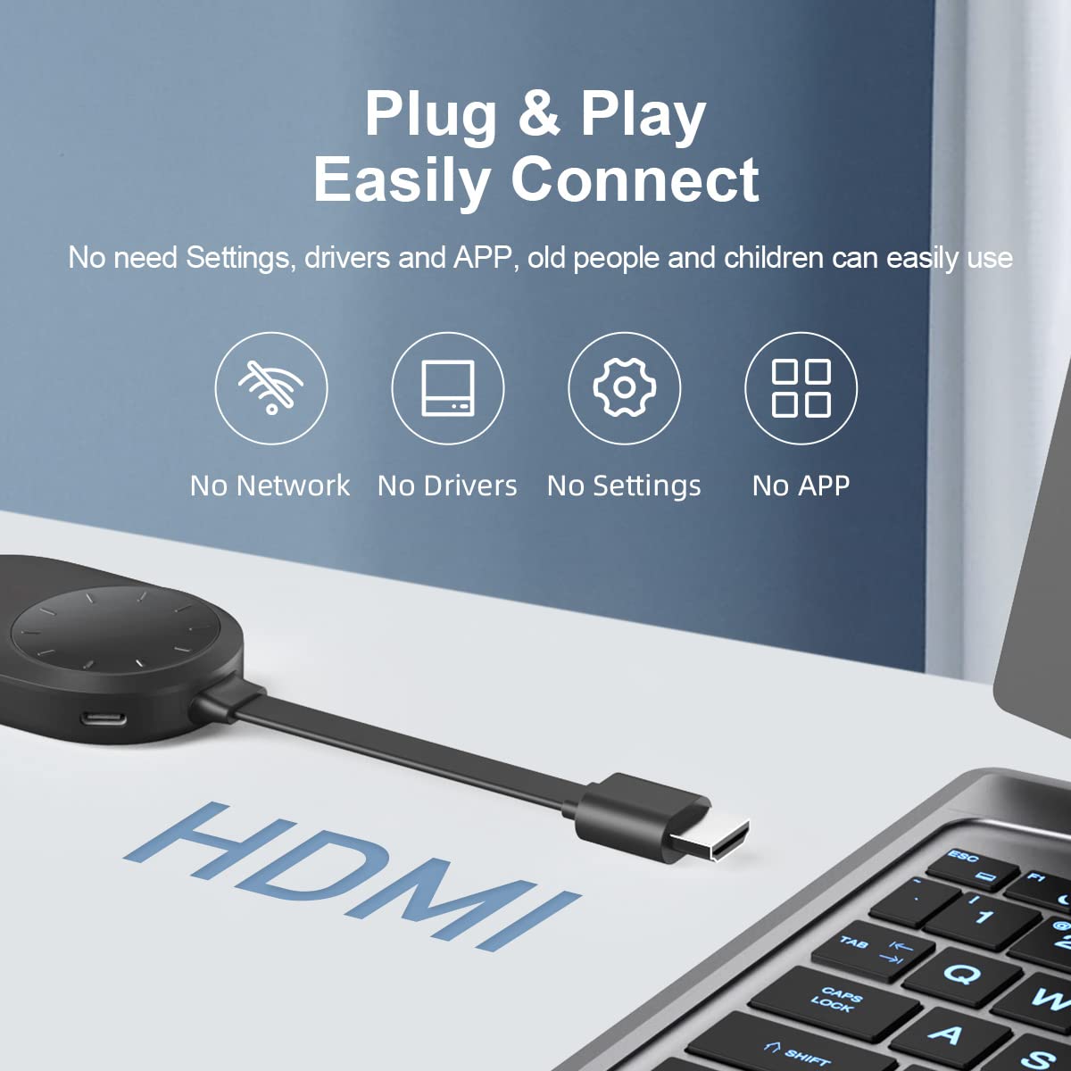 Hagibis Wireless HDMI Transmitter and Receiver Kit - Plug & Play Wireless Display Dongle for TV, PC, Laptop, PS4/5, Camera & Streaming Devices - Perfect for Home Theater, Gaming & Office Presentations