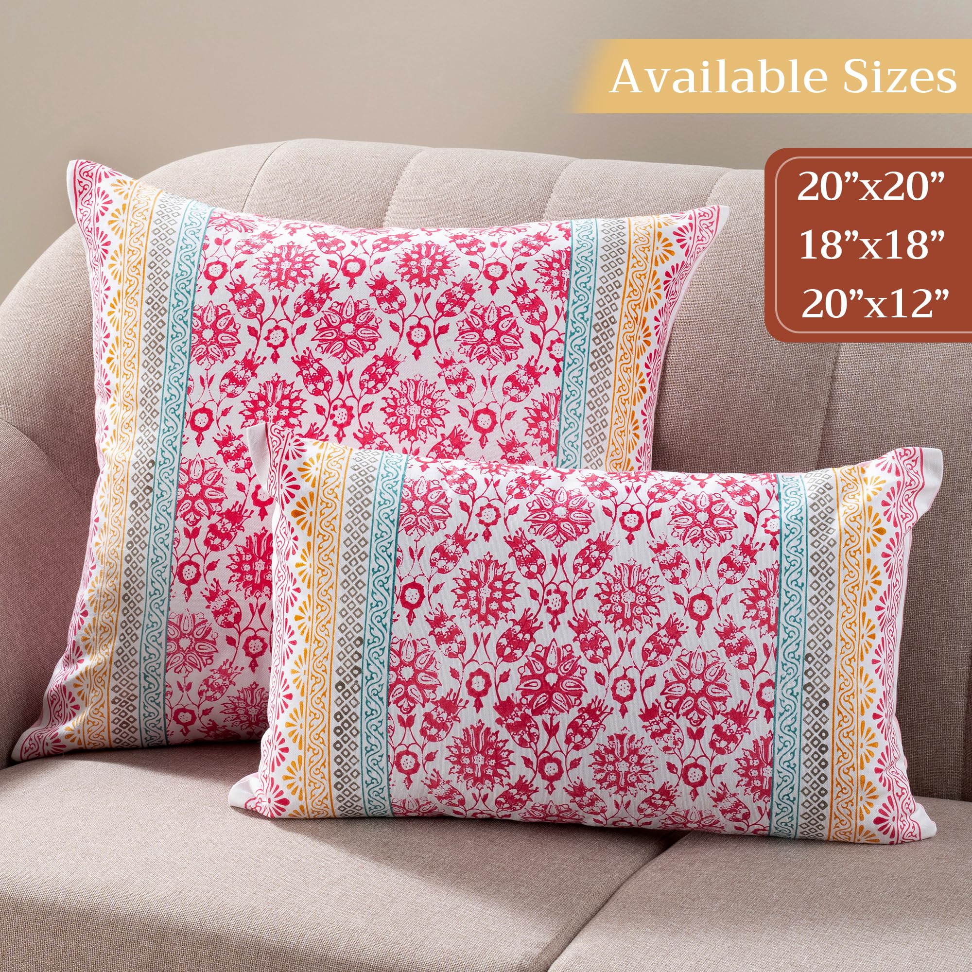 Maison d'Hermine 20x20 Inch Decorative Pillow Covers - 100% Cotton Square Throw Pillow Covers with Hidden Zipper for Sofa, Couch, Bed & Home Decor | Easter Home Decoration & Seasonal Living Room Accents
