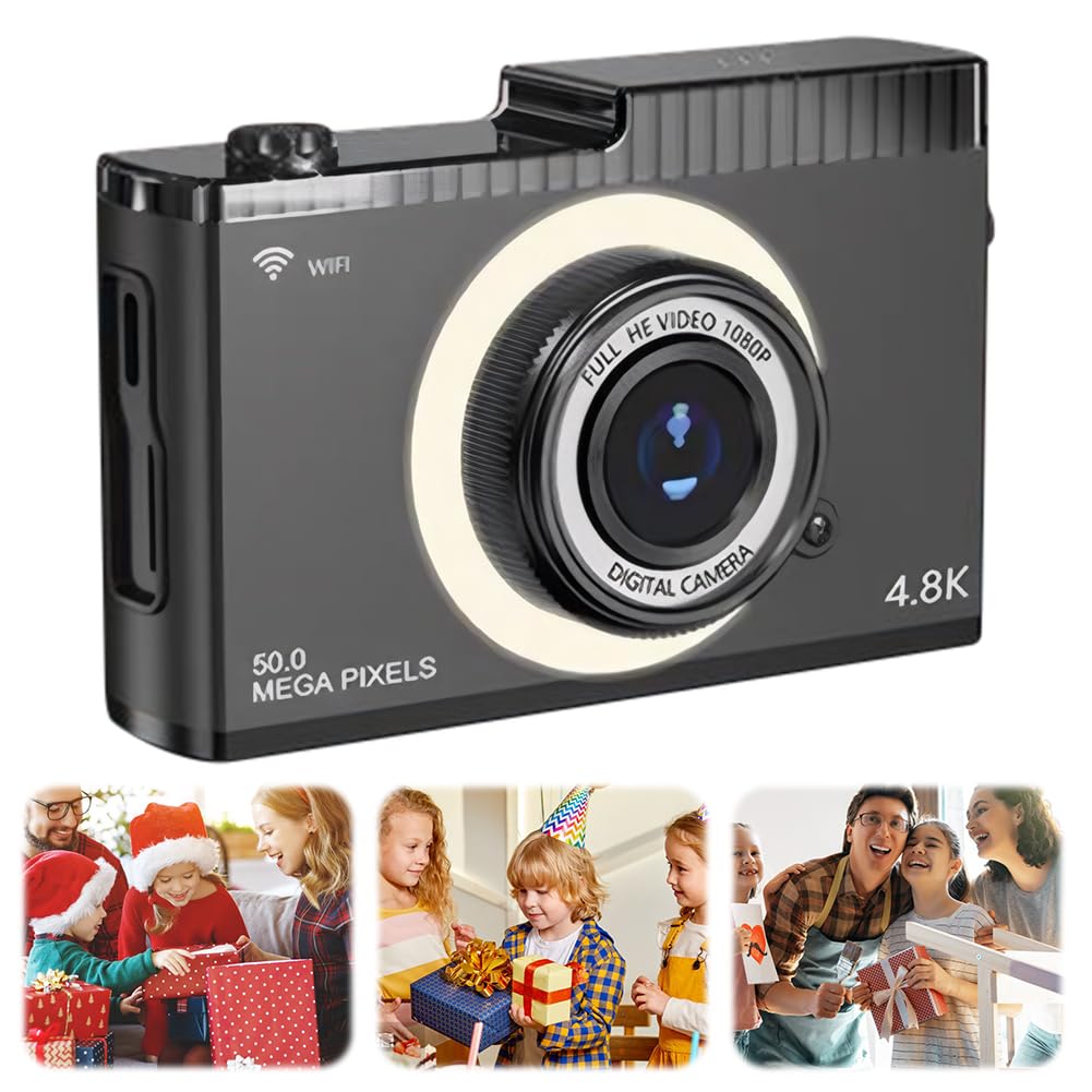 LYEAA 4K 50MP Digital Camera with 8x Optical Zoom, WiFi, Auto Focus & Fill Light - Vlogging, Travel Photography & YouTube Content Creation Camera